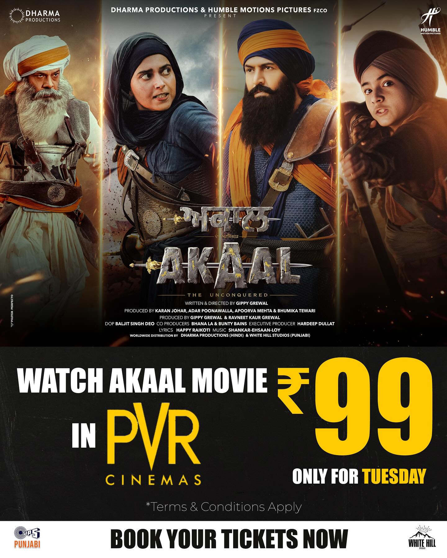 Watch Grewal’s Akaal For Just ₹99 At PVR Today The perfect chance to witness one of Punjabi cinema’s biggest hits