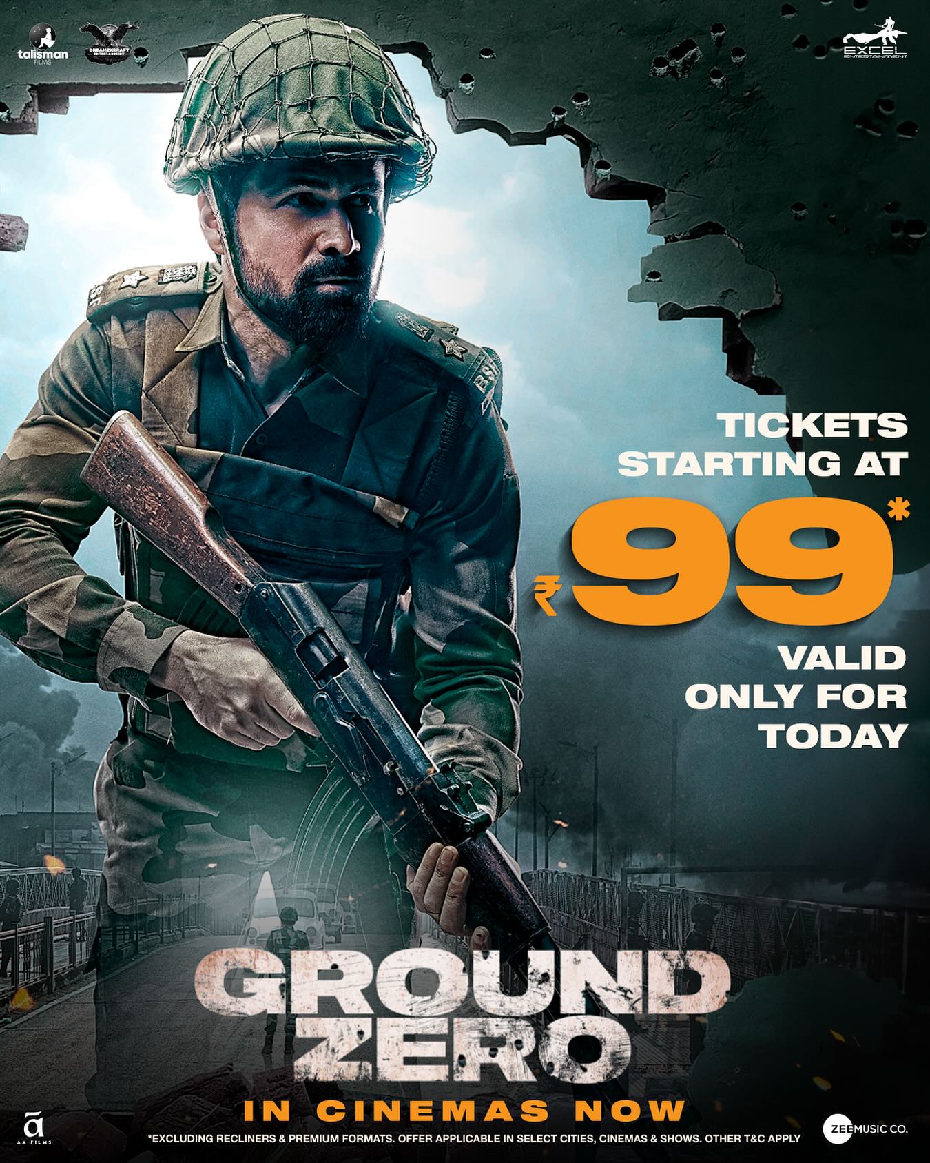 Ground Zero: Big Screen Premiere At Rs 99 With Emraan Hashmi Experience the thrilling journey of Ground Zero on the big screen today at just Rs 99. Now
