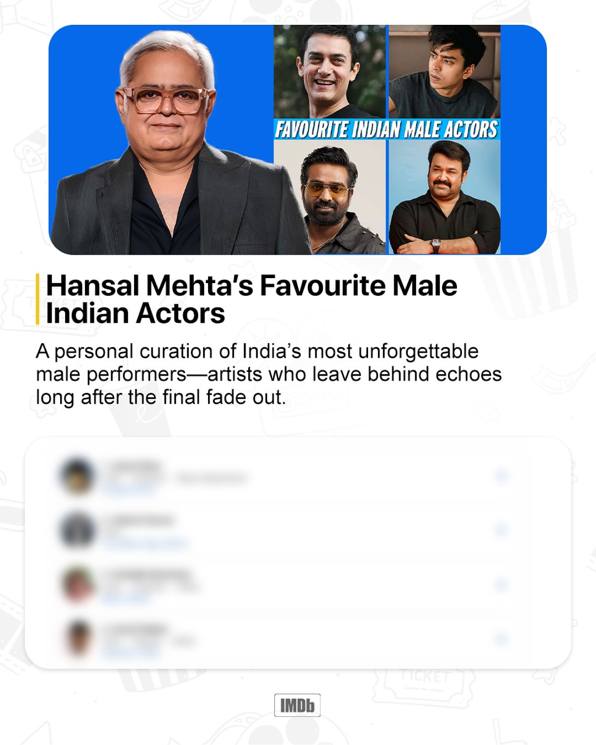 Hansal Mehta Unveils His List Of India’s Most Unforgettable Actors For IMDb Acclaimed filmmaker shares personal selections spanning contemporary stars and yesteryear icons