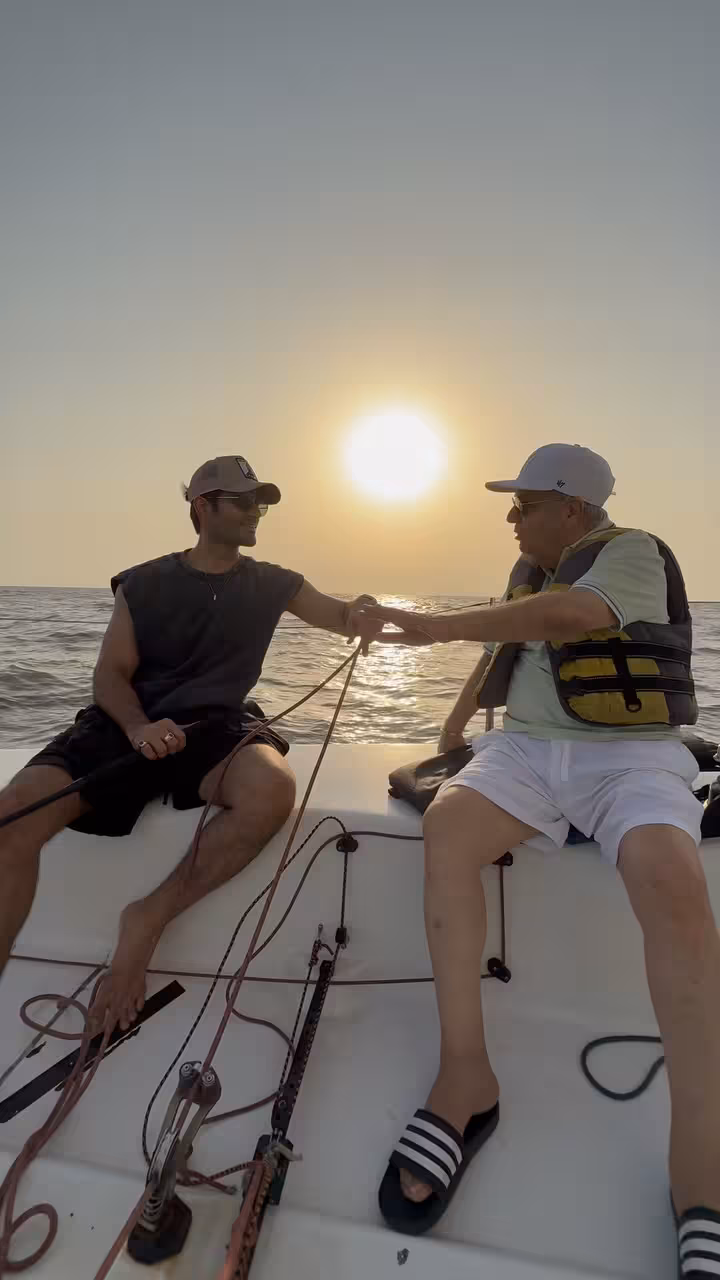 Karan Tacker Shares Heartfelt Moment Sailing With His Father Karan Tacker Shares Heartfelt Moment Sailing With His Father