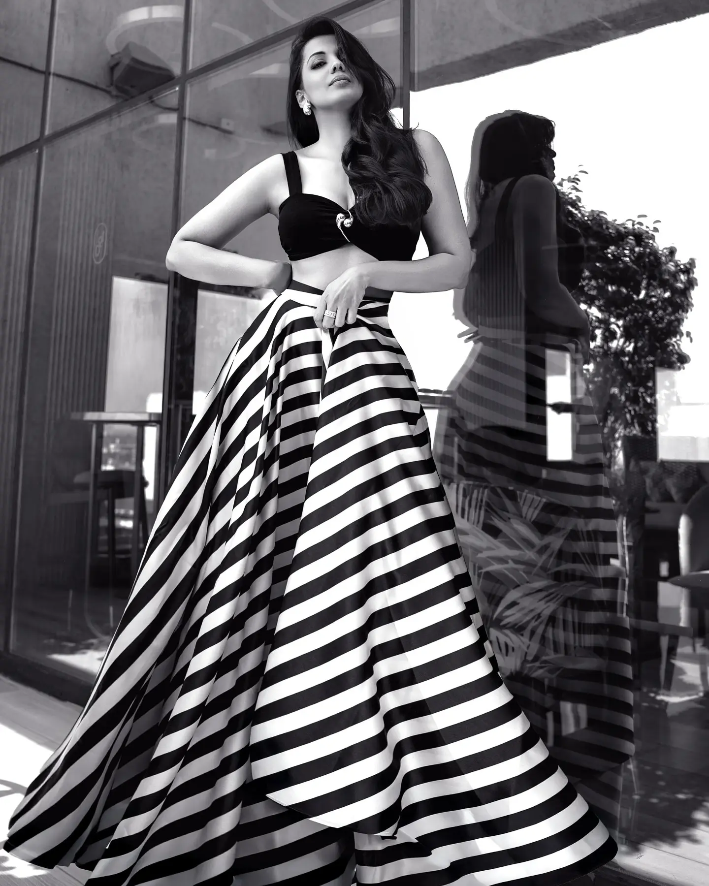 The former model turned actress showcases elegant fashion in her latest photoshoot collaboration