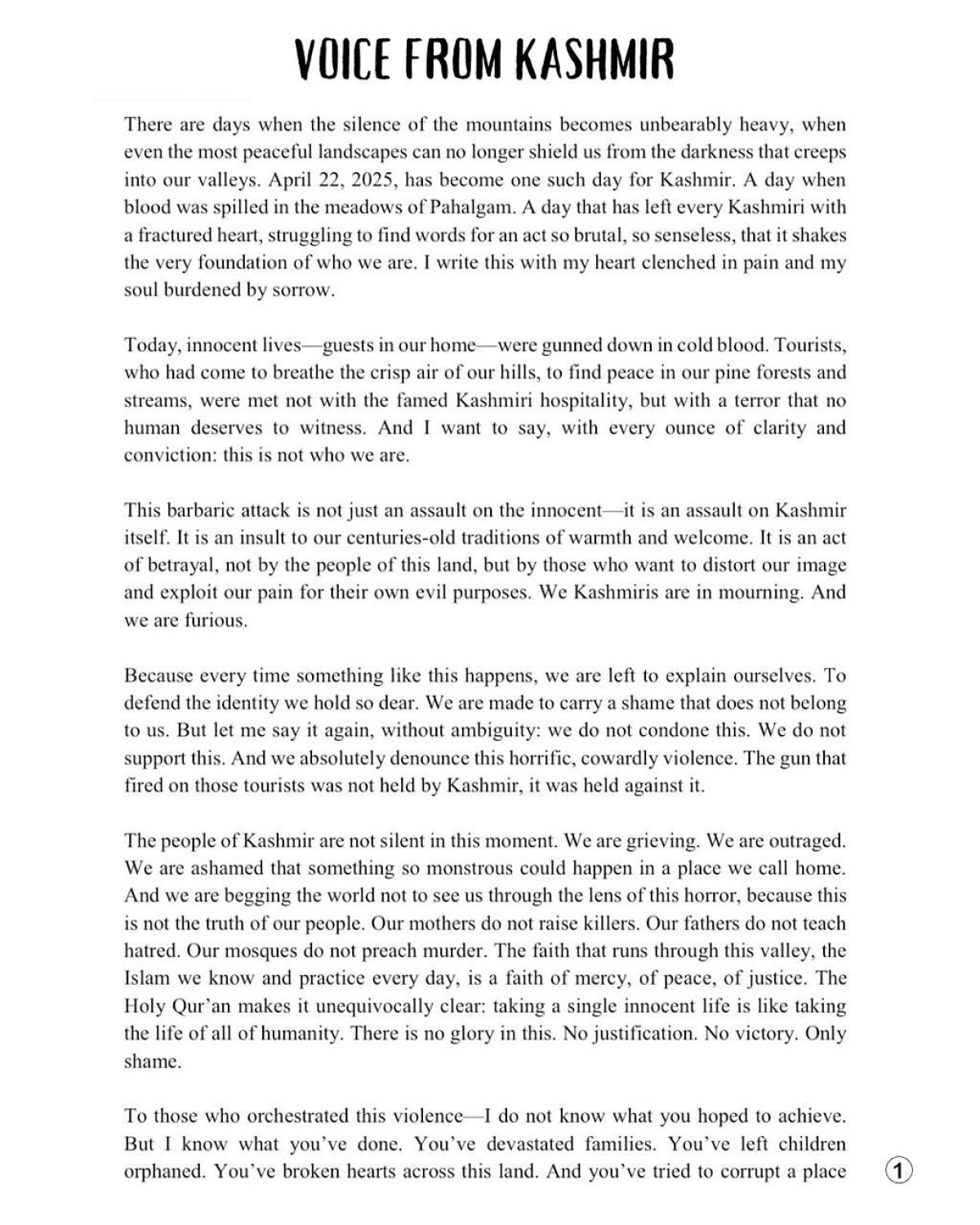 Prakash Raj Shares Emotional Post After Pahalgam Terror Attack The veteran actor amplifies voices of distress from the troubled region.