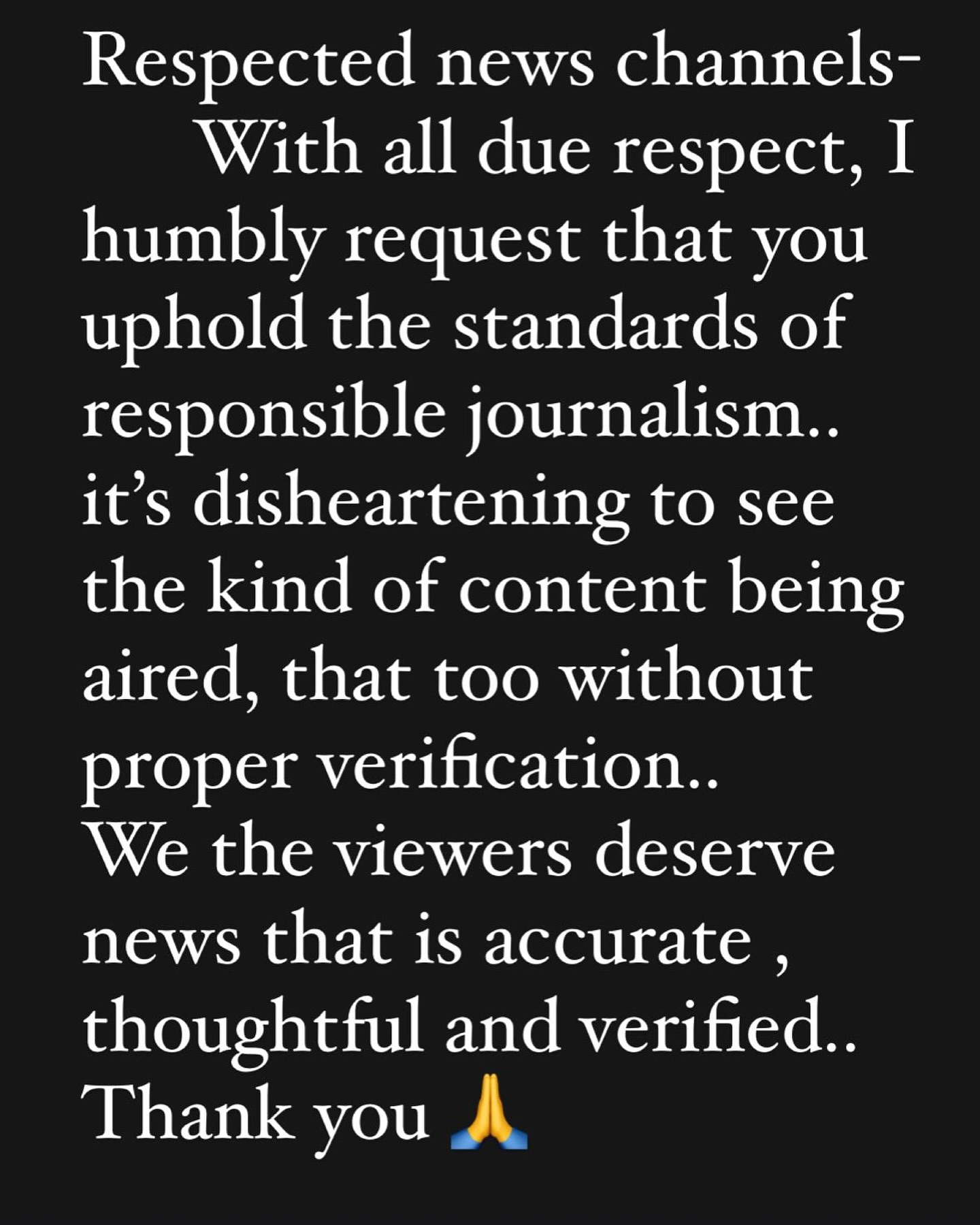 Aamir Ali urges broadcasters to ditch sensationalism in favor of real, honest news on air.