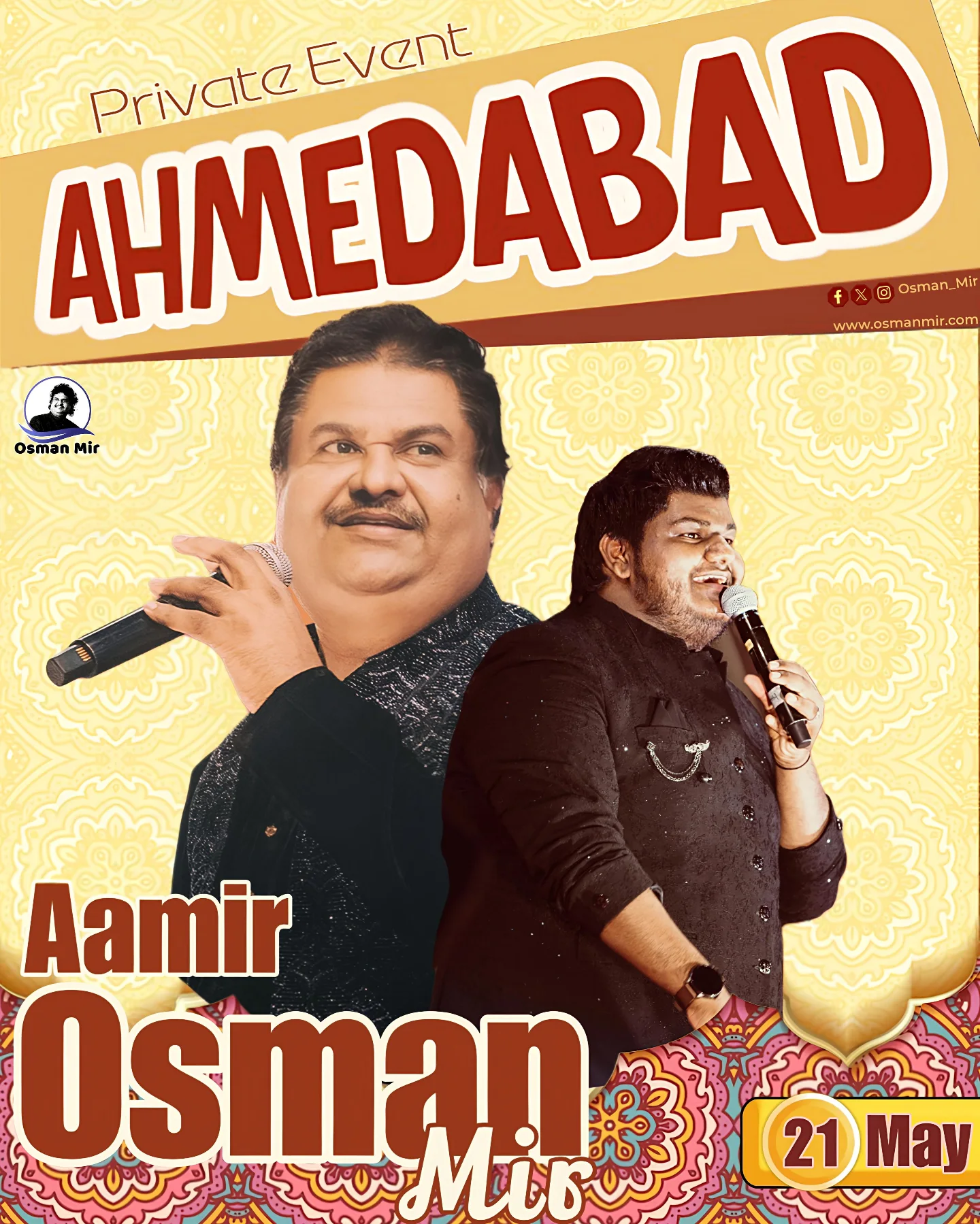 Aamir O Mir Live In Ahmedabad Soulful performance awakes Ahmedabad’s stage on 21 May, enchanting every listener tonight.