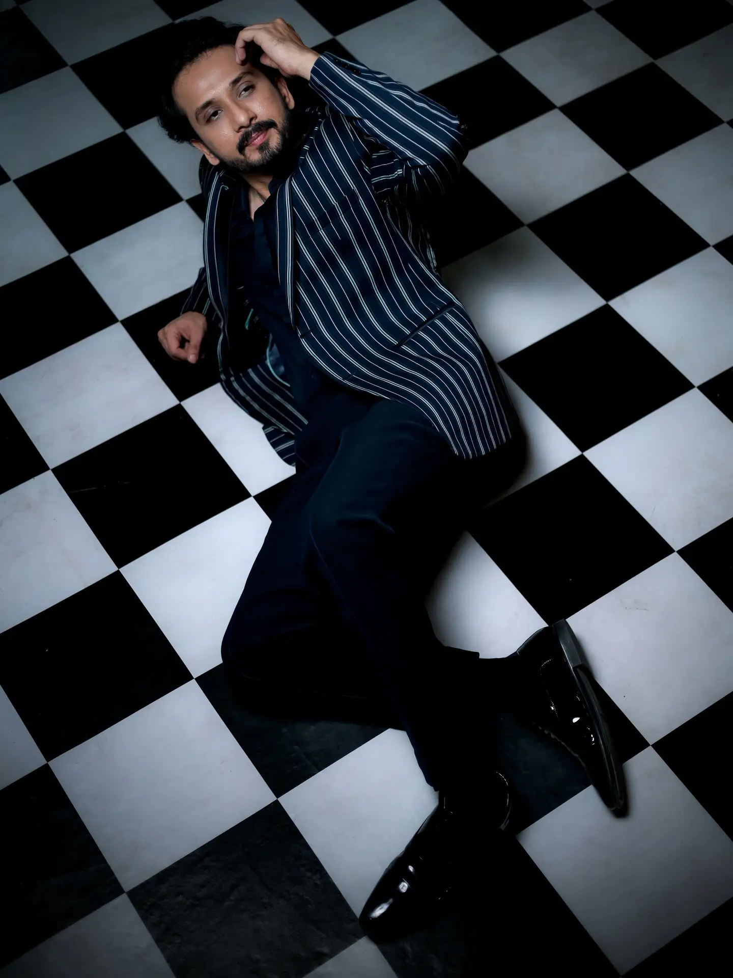 Abhijeet Khandkekar Unveils Checkered Style Actor and style icon redefines his wardrobe with bold checkered prints and stripes on set!