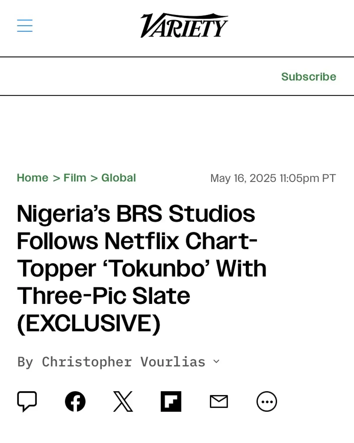 African Films Unveil Global Slate BRS Studios introduces fresh narratives, led by seasoned directors and creative pioneers!!