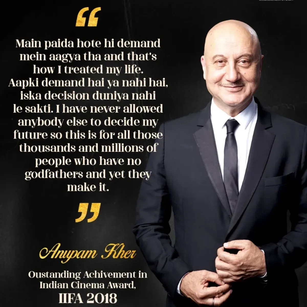 Anupam Kher Honored At IIFA 2018 Anupam Kher dazzles at IIFA 2018, celebrated for his timeless wisdom and cinematic legacy.
