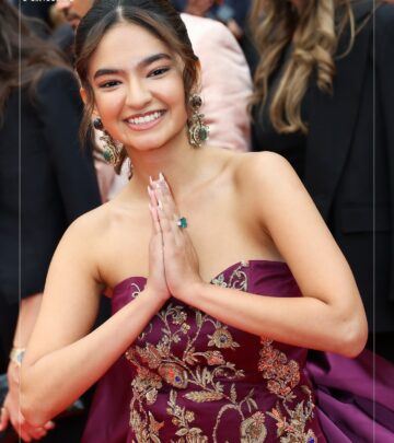 Anushka Sen Dazzles Cannes With Cross-Cultural Glam