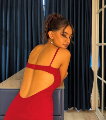 Anushka Sen Stuns In Fiery Red Gown