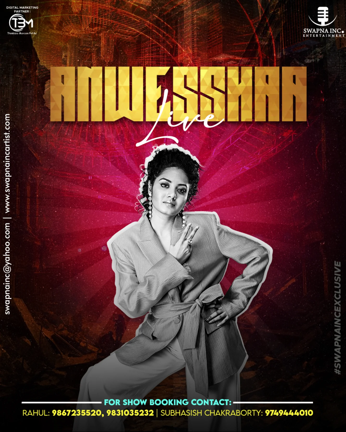 Anwesshaa Live Lights Up Corporate Events Live performance ignites corporate crowds with unforgettable music and vibrant energy, wow