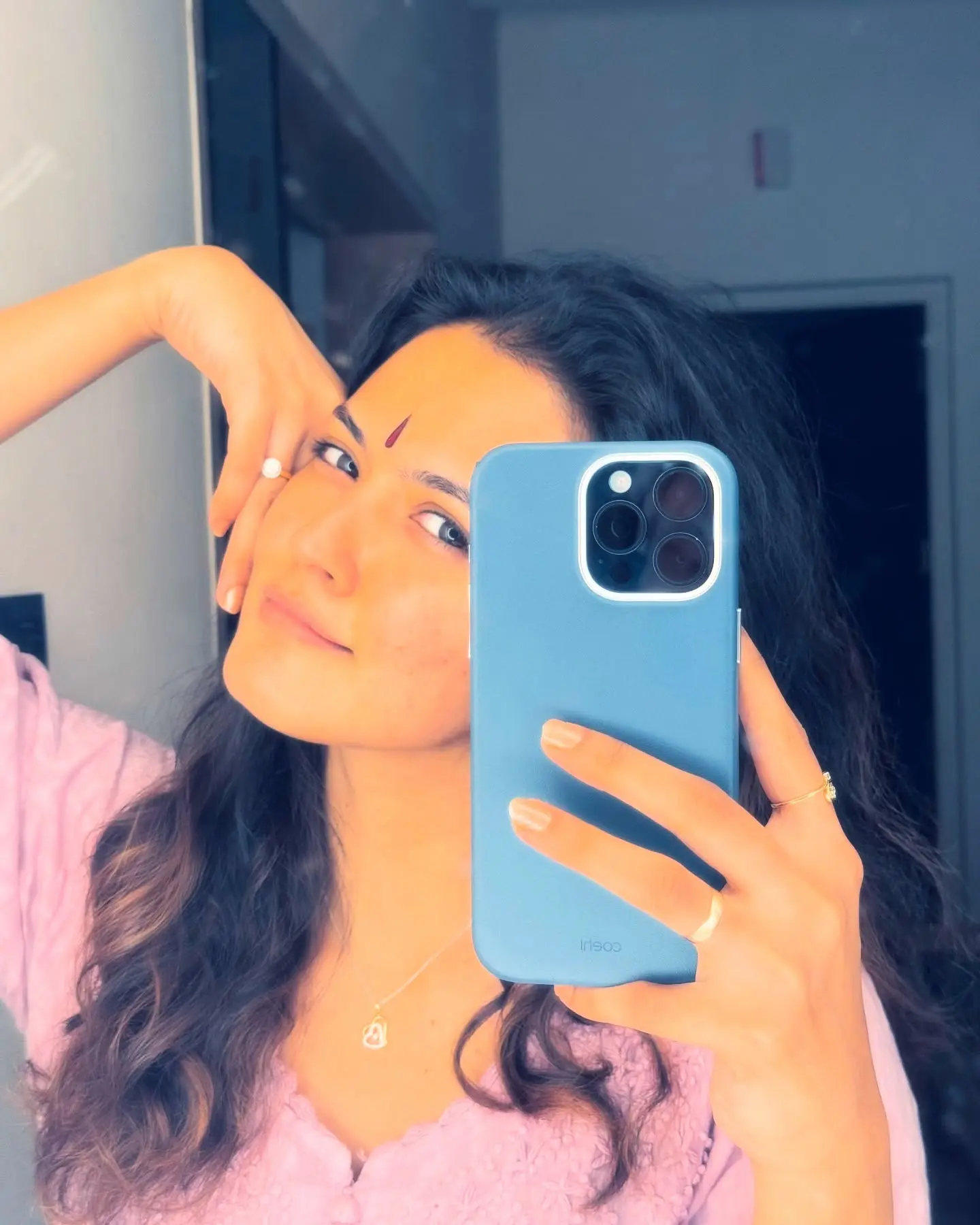 Aparna Das Flaunts Unique Look With Long Bindi