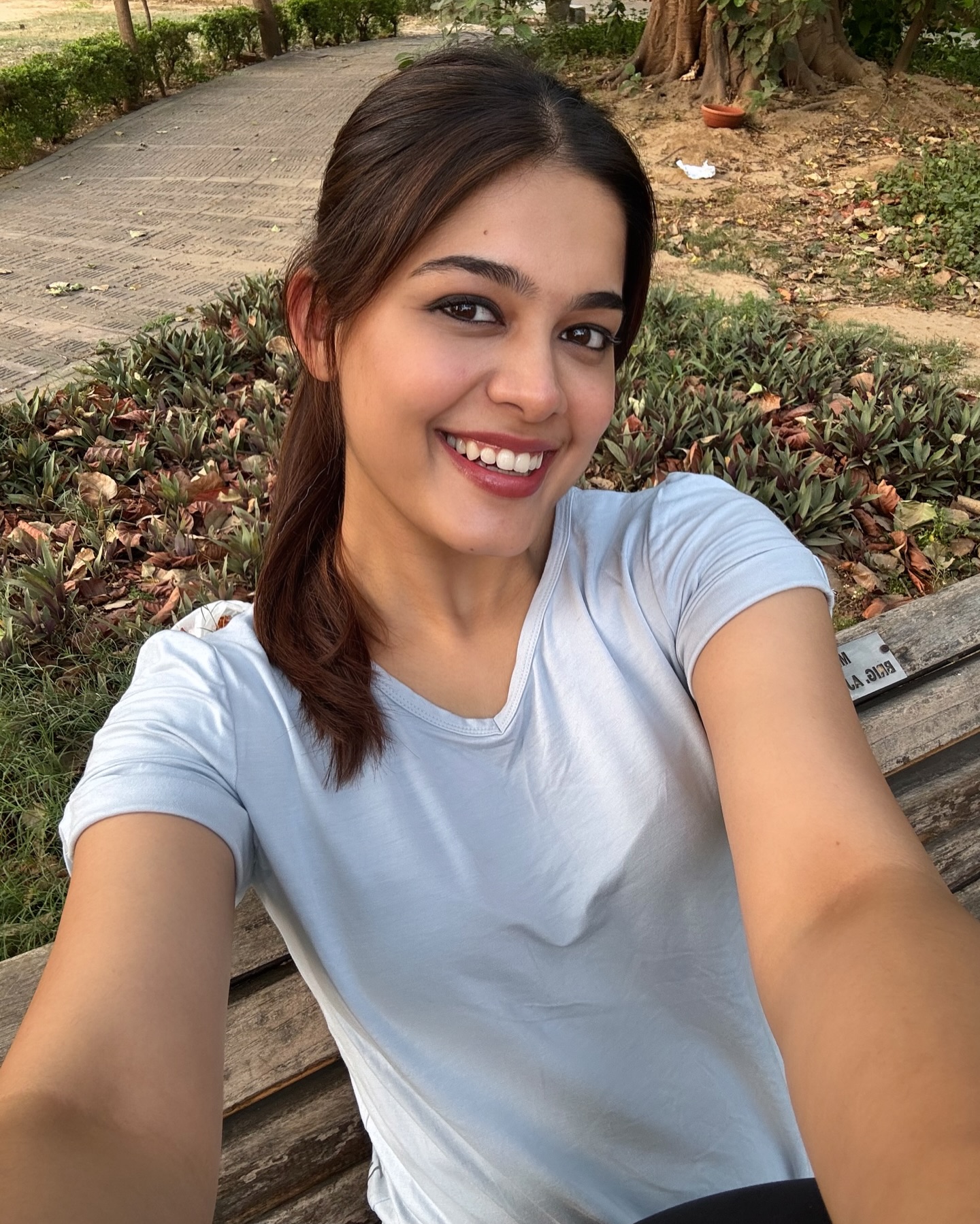 Selfie moment by Asha Bhat radiates playful elegance and everyday charm on her social feed.