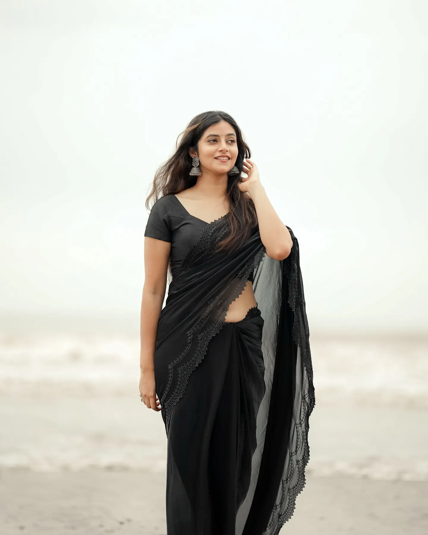 Beach Vibes: Sanchita’s Desi Elegance Savor serene vibes as Sanchita Bashu flaunts timeless beach elegance with radiant poise!!!