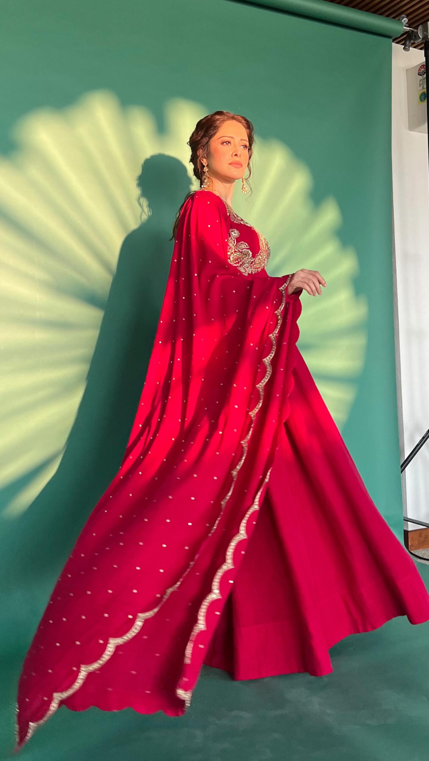Behind The Scenes Glam Affair Nushrat Bharucha shines in a candid BTS moment that fuses glam allure with desi flair now.