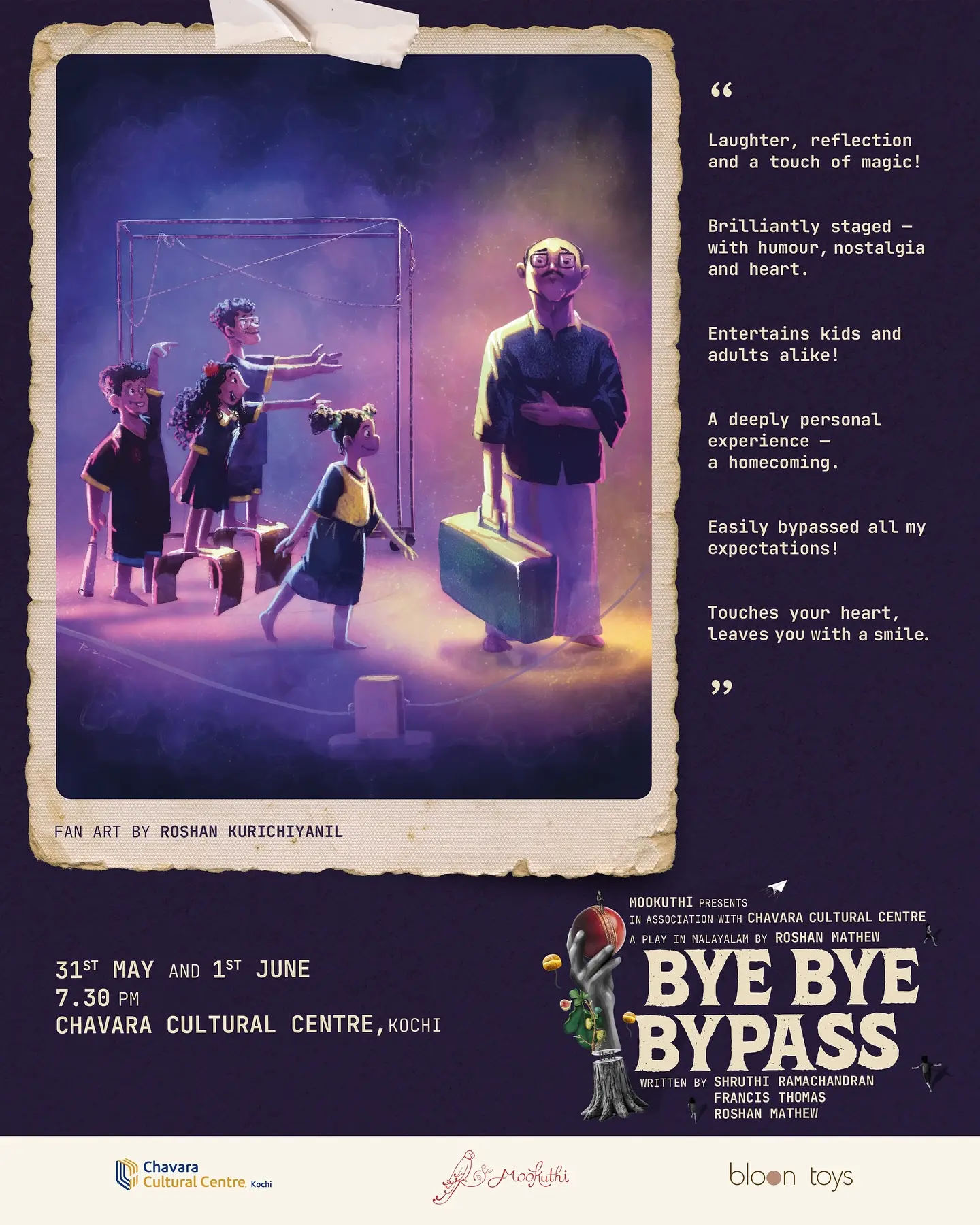 Bye Bye Bypass Extends Run In Kochi Extra performances charm audience at Chavara Cultural Centre with fresh dates and energy!!