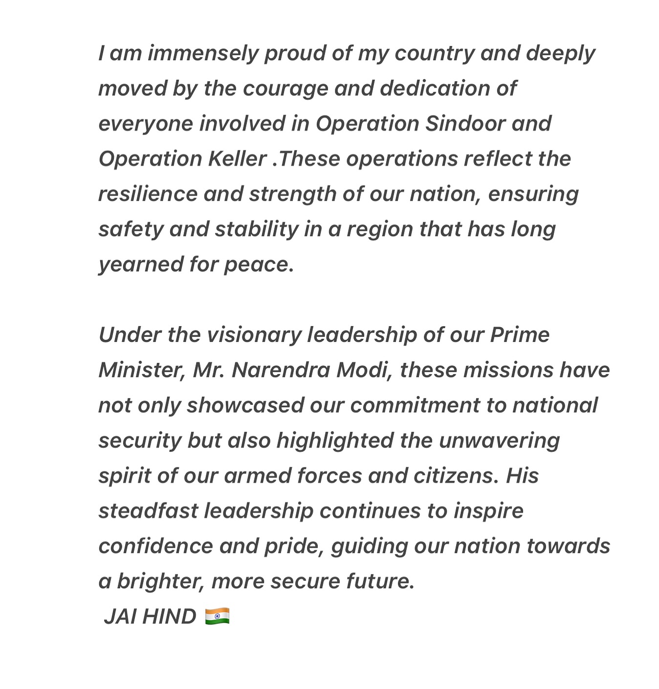 Chahat Khanna celebrates Indian spirit with a bold ‘Bharat Mata Ki Jai’ salute online now.