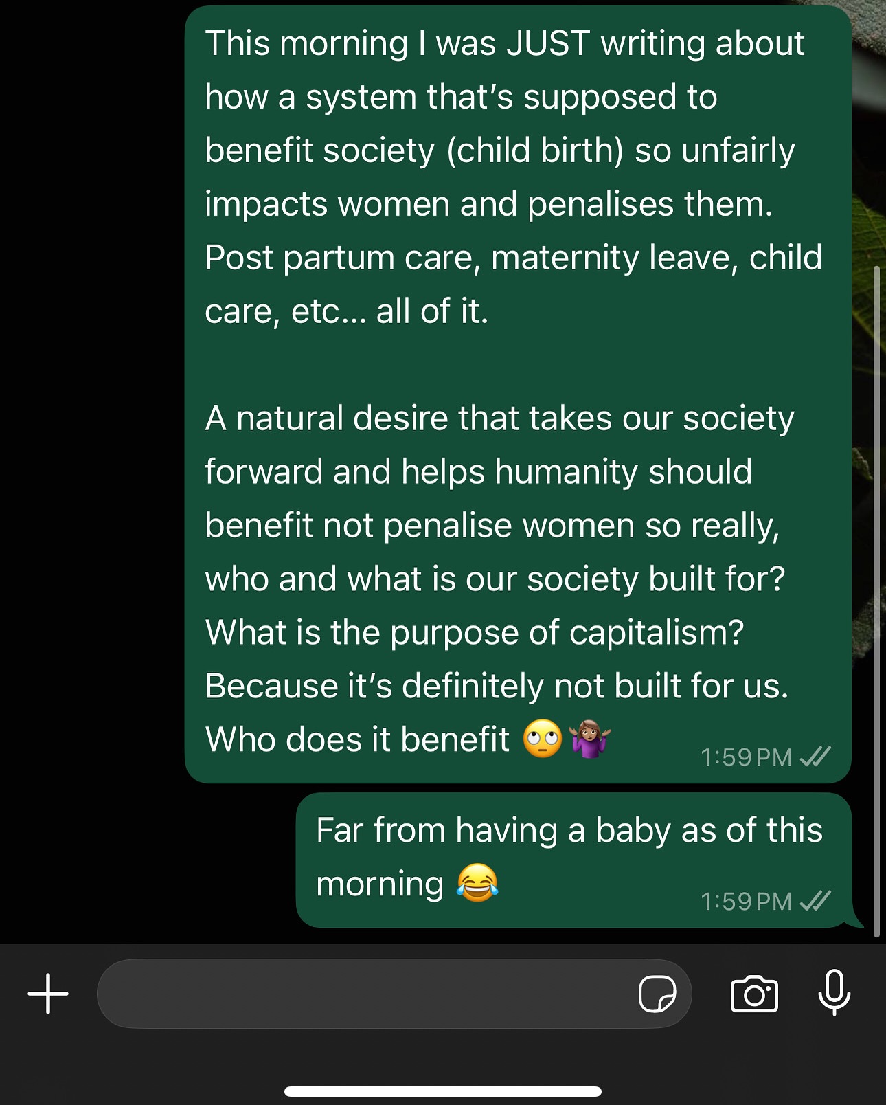 Childbirth Sparks Deep Reflection
