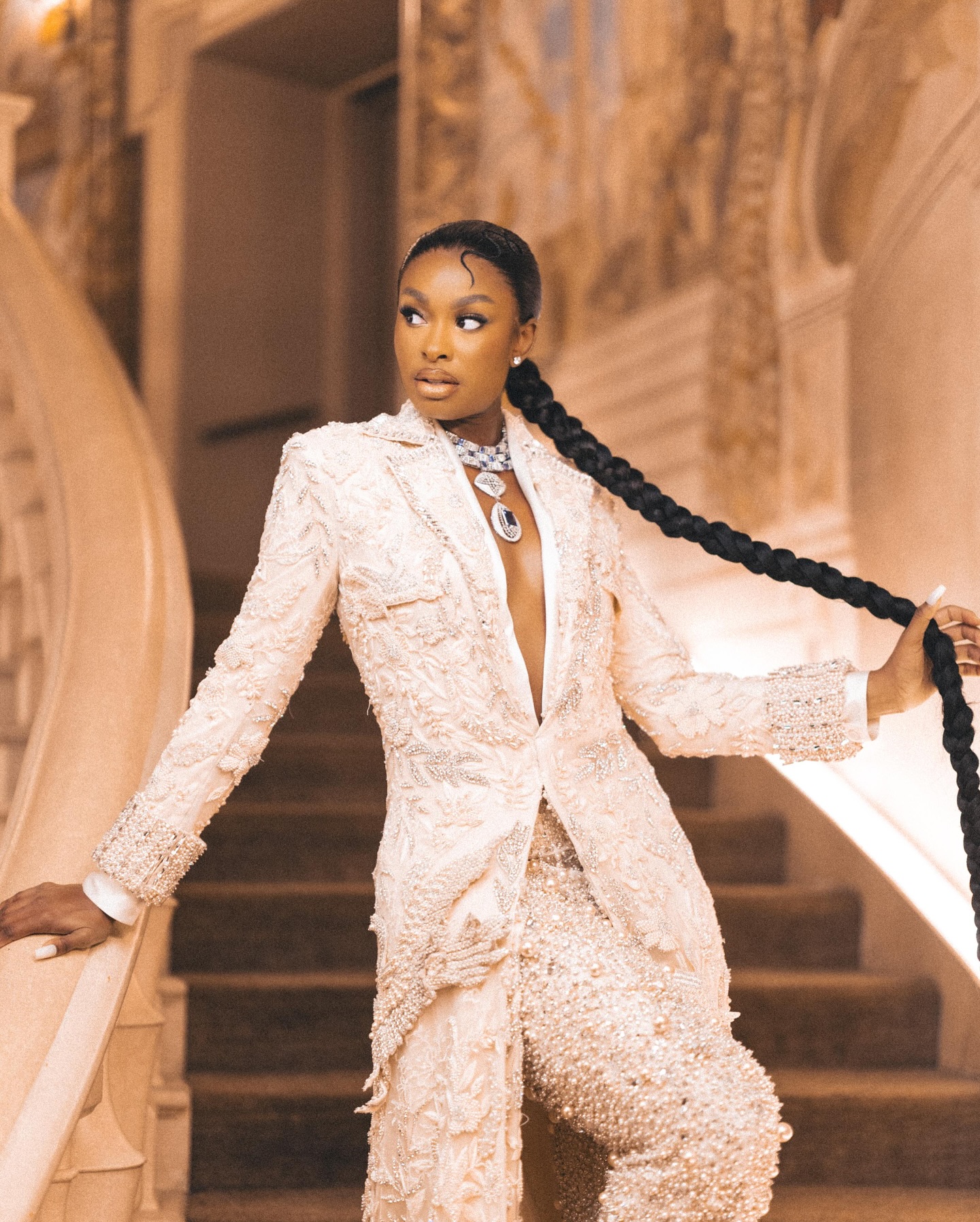 Coco Jones Shines In Custom Ivory Couture