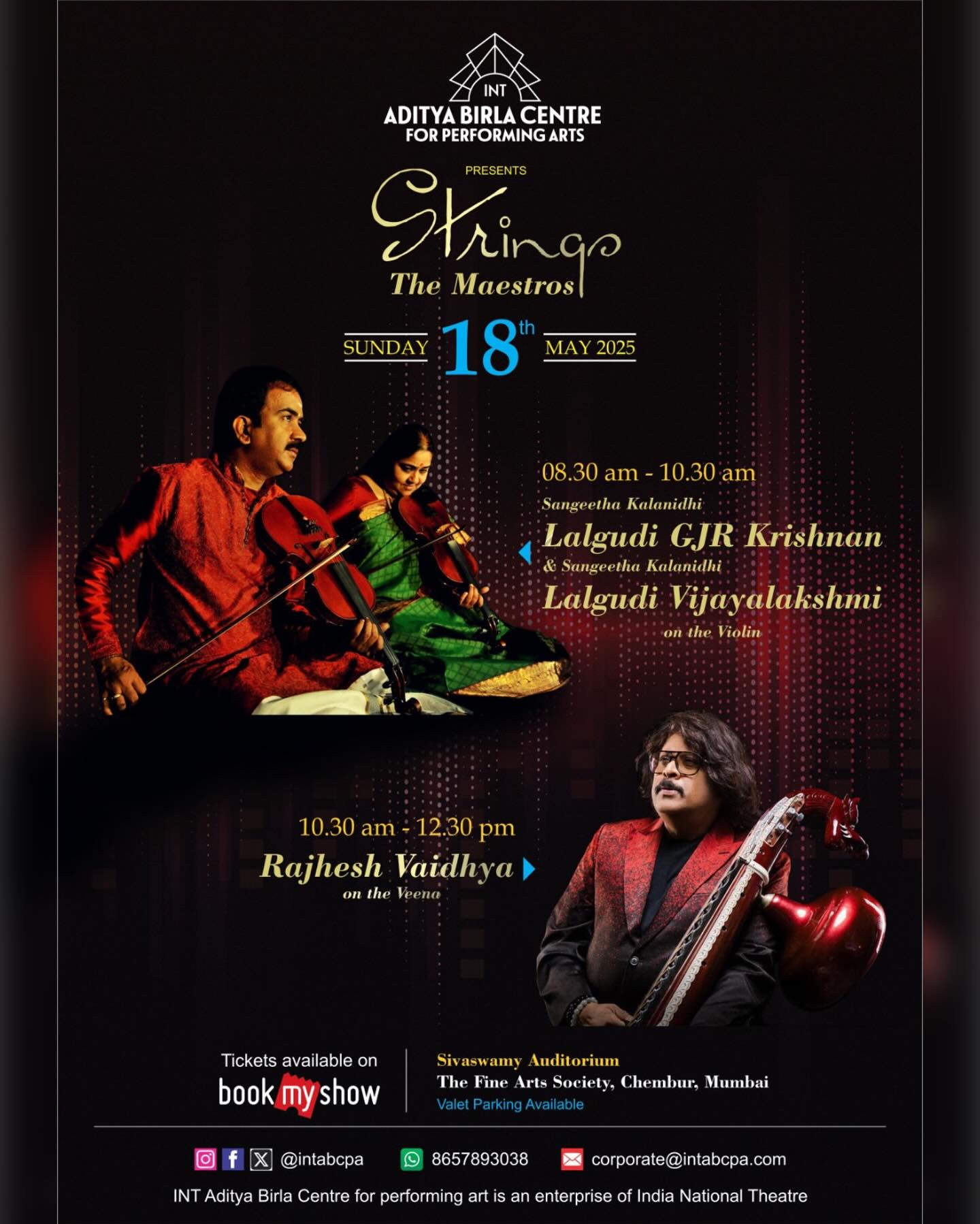 Join classical virtuosos on stage in Chembur as violin legends and Veena maestro unite now.