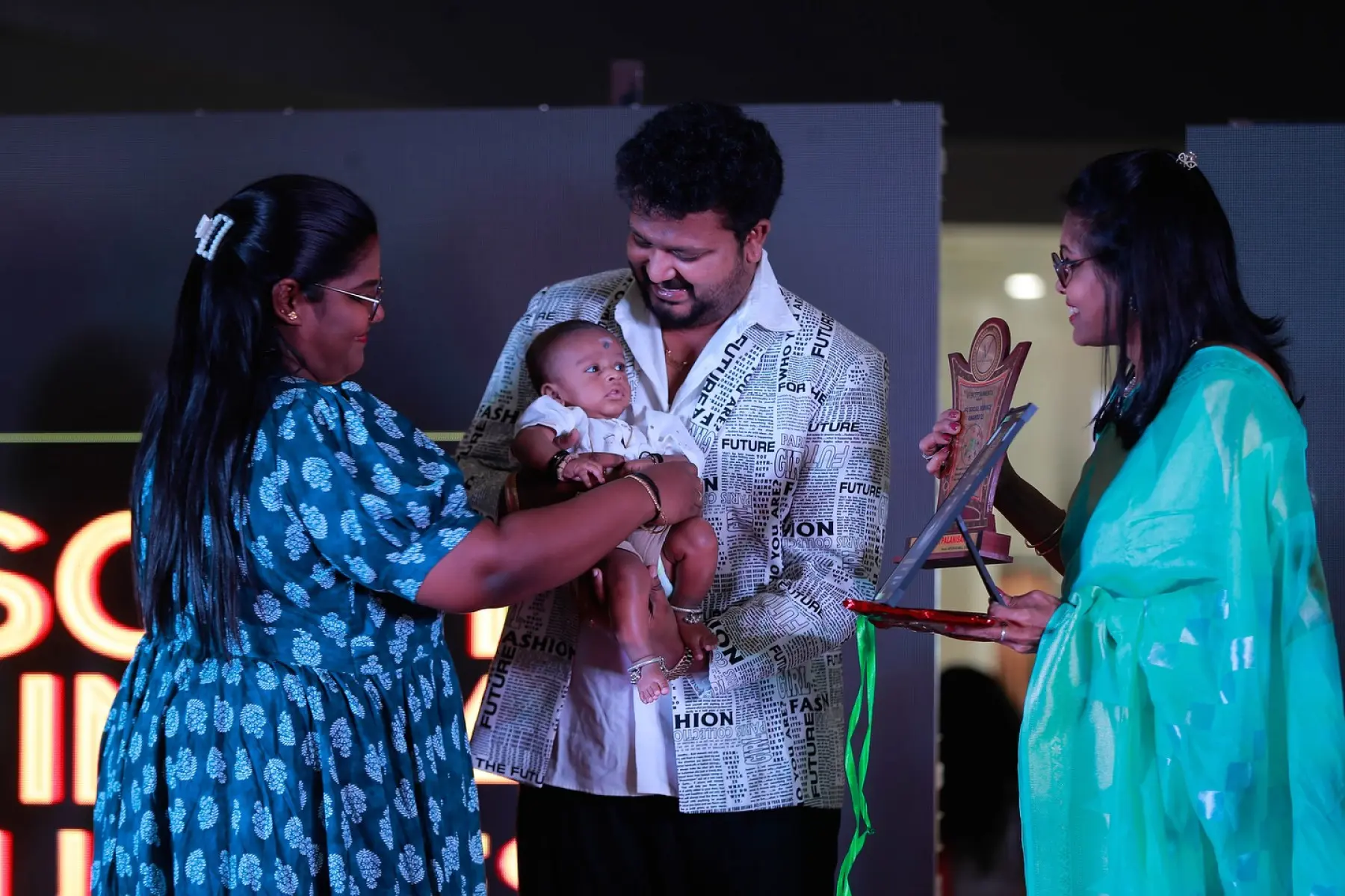 Dr. Thodaarvom Karthick Honored at Social Icon Awards Celebrating social impact at Aerohub Mall with passion, family joy, and iconic honor! -2025!