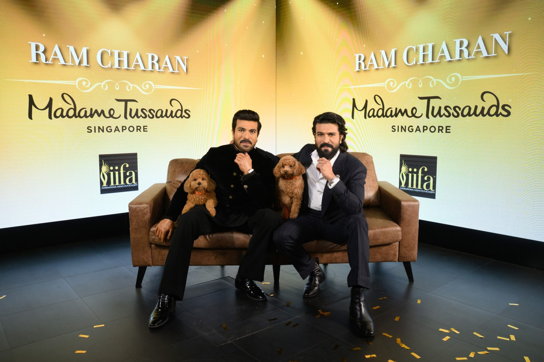 Singapore’s Madame Tussauds showcases a dual wax marvel of Ram Charan and his dear Rhyme!!