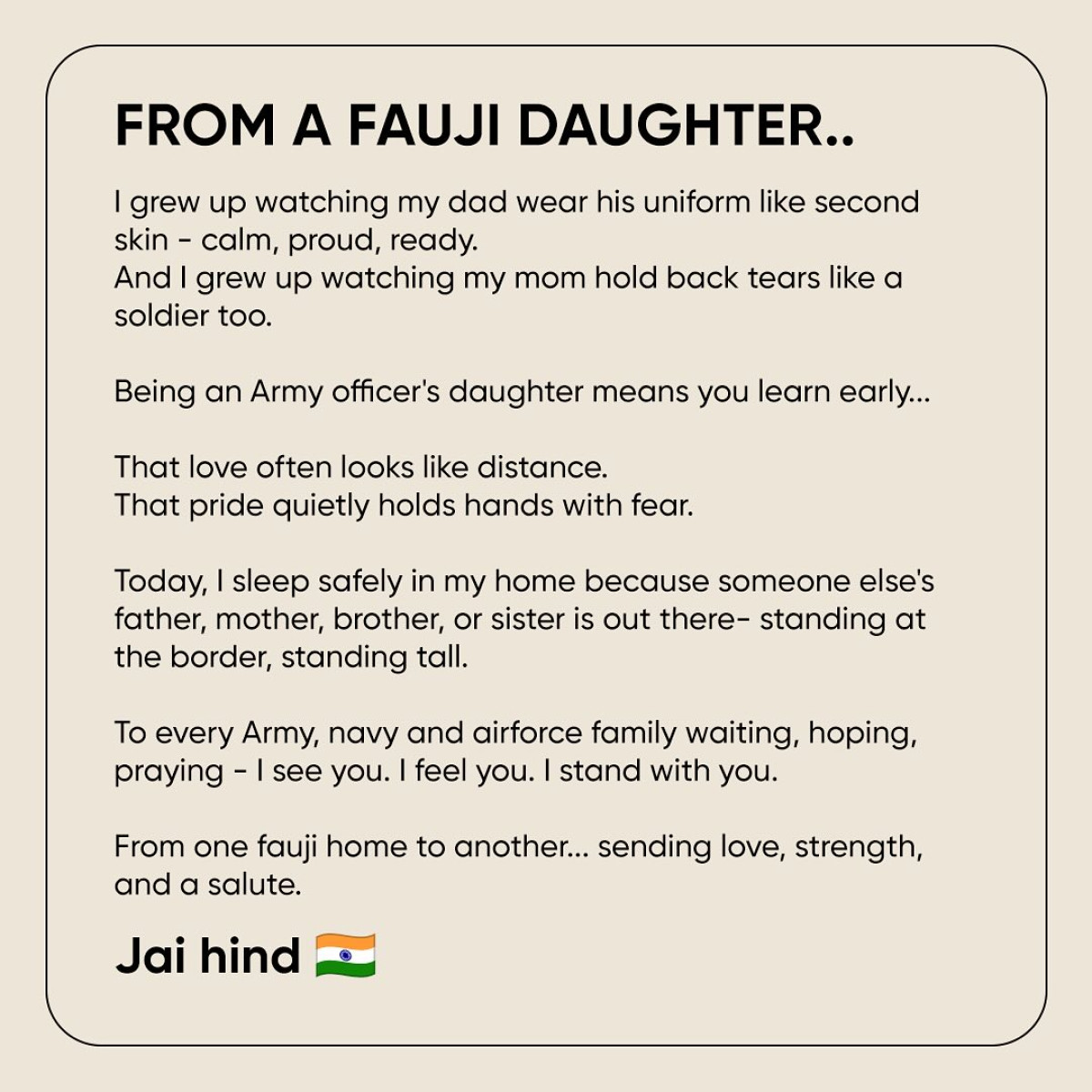 Fauji Ki Beti: Rhea Chakraborty’s Patriotic Post Rhea Chakraborty honors her roots with a bold display of patriotism on Instagram today.!!!