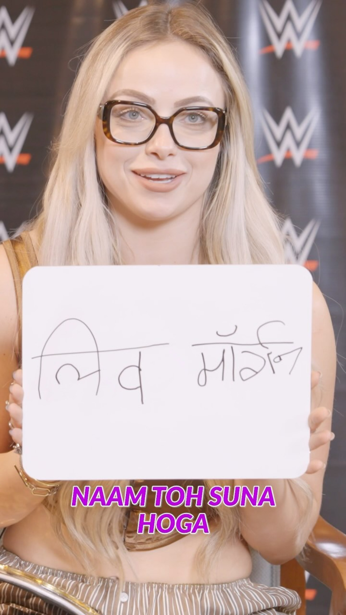 Gaelyn Mendonca Writes Her Name In Hindi WWE star Gaelyn displays creative flair by writing her name in elegant Hindi script today!!