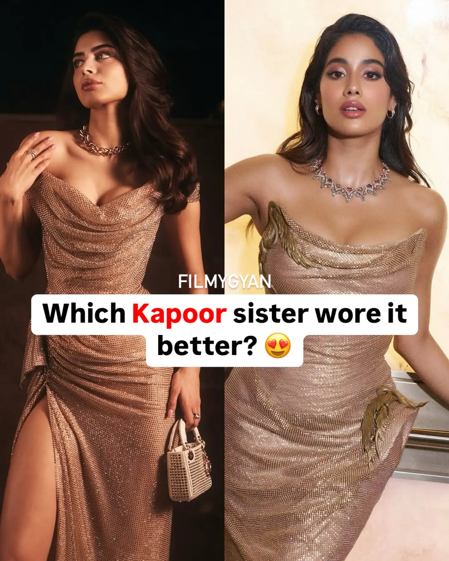 Golden Glam Showdown: Janhvi Vs Khushi A dazzling style face-off as Janhvi and Khushi compete in a golden glamour showcase live.!!