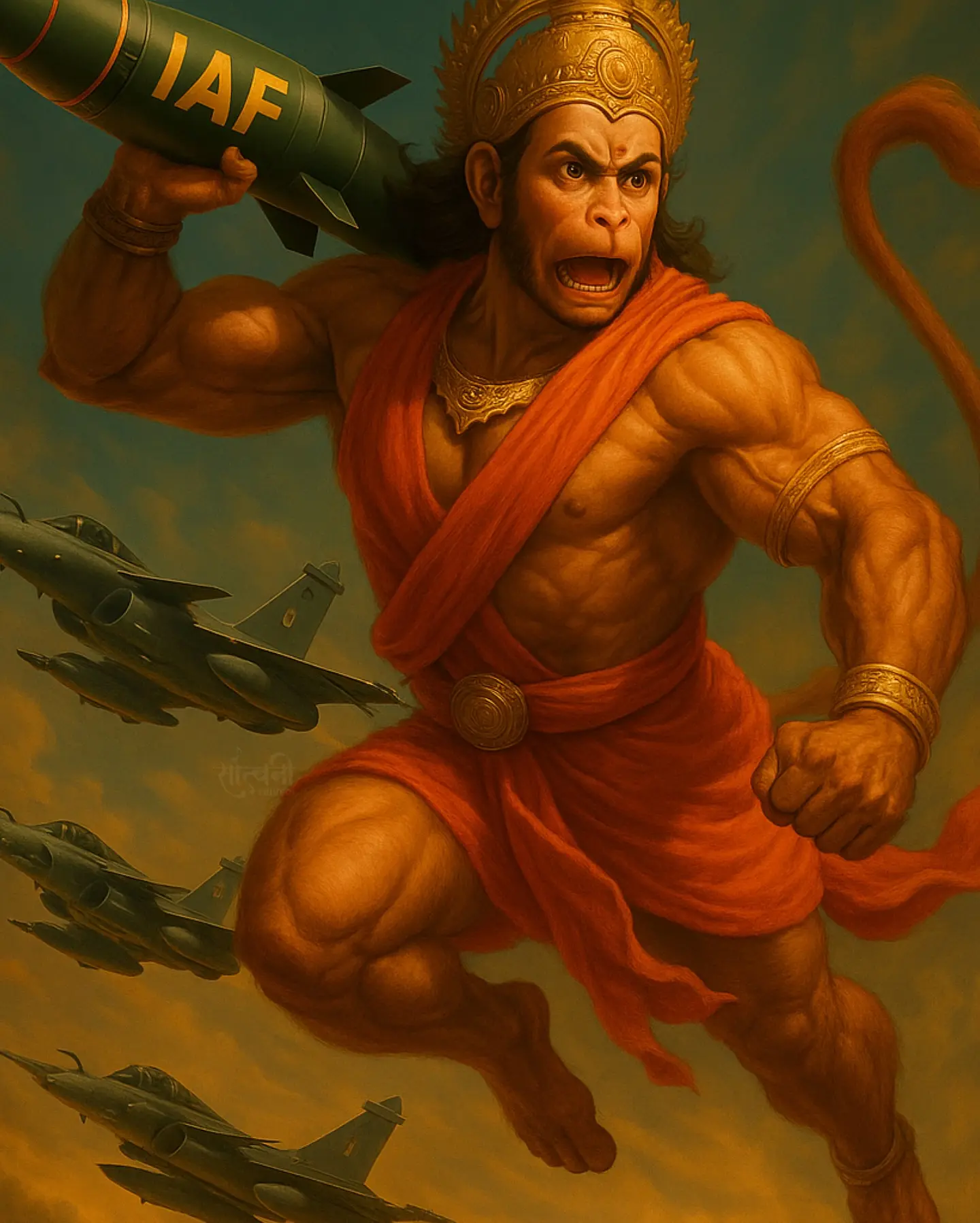 Hanumanji Blessings Inspire Armed Forces AI Art
