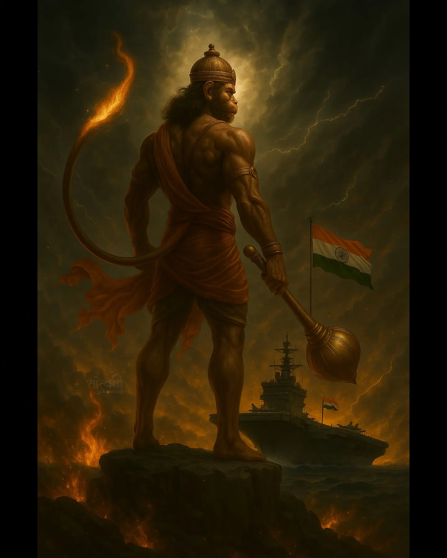 Hanumanji Blessings Inspire Armed Forces AI Art