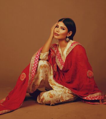 Himanshi stuns with quirky caption, blending desi vibes with trendy visuals. Keep shining!