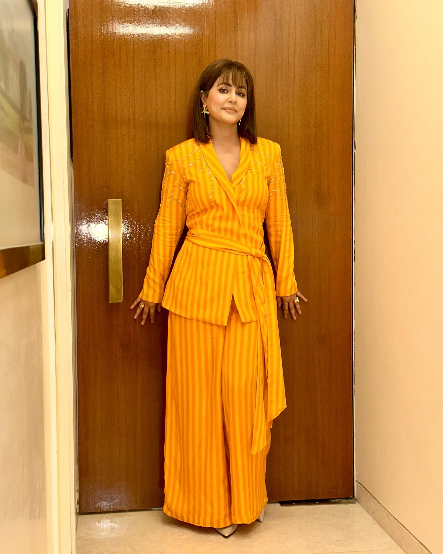 Hina Khan Stuns In Chic Ensemble Styled By Natasha Abothra