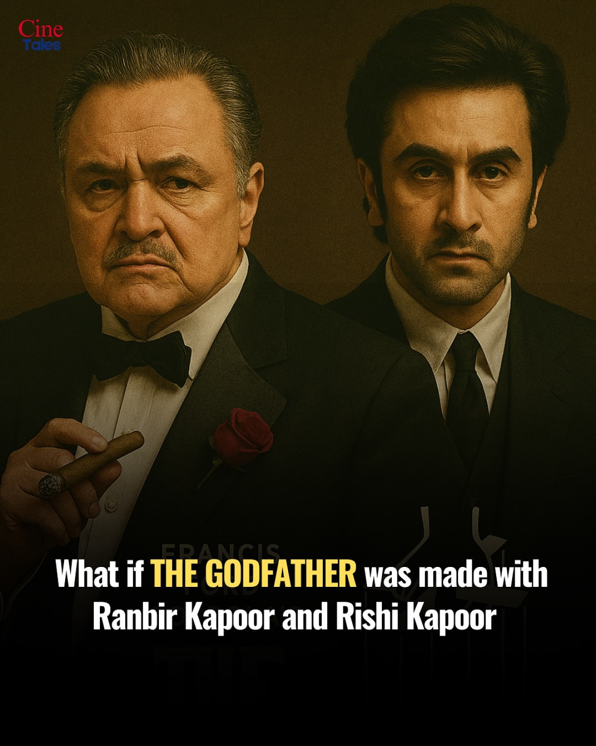 Indian Godfather: Rishi & Ranbir in Reimagined Classic Envision a cinematic twist where iconic crime drama lore meets Bollywood flair and drama.!!