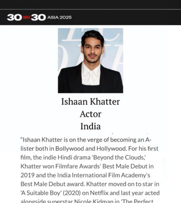 Ishaan Khatter Honoured By Forbes Recognition