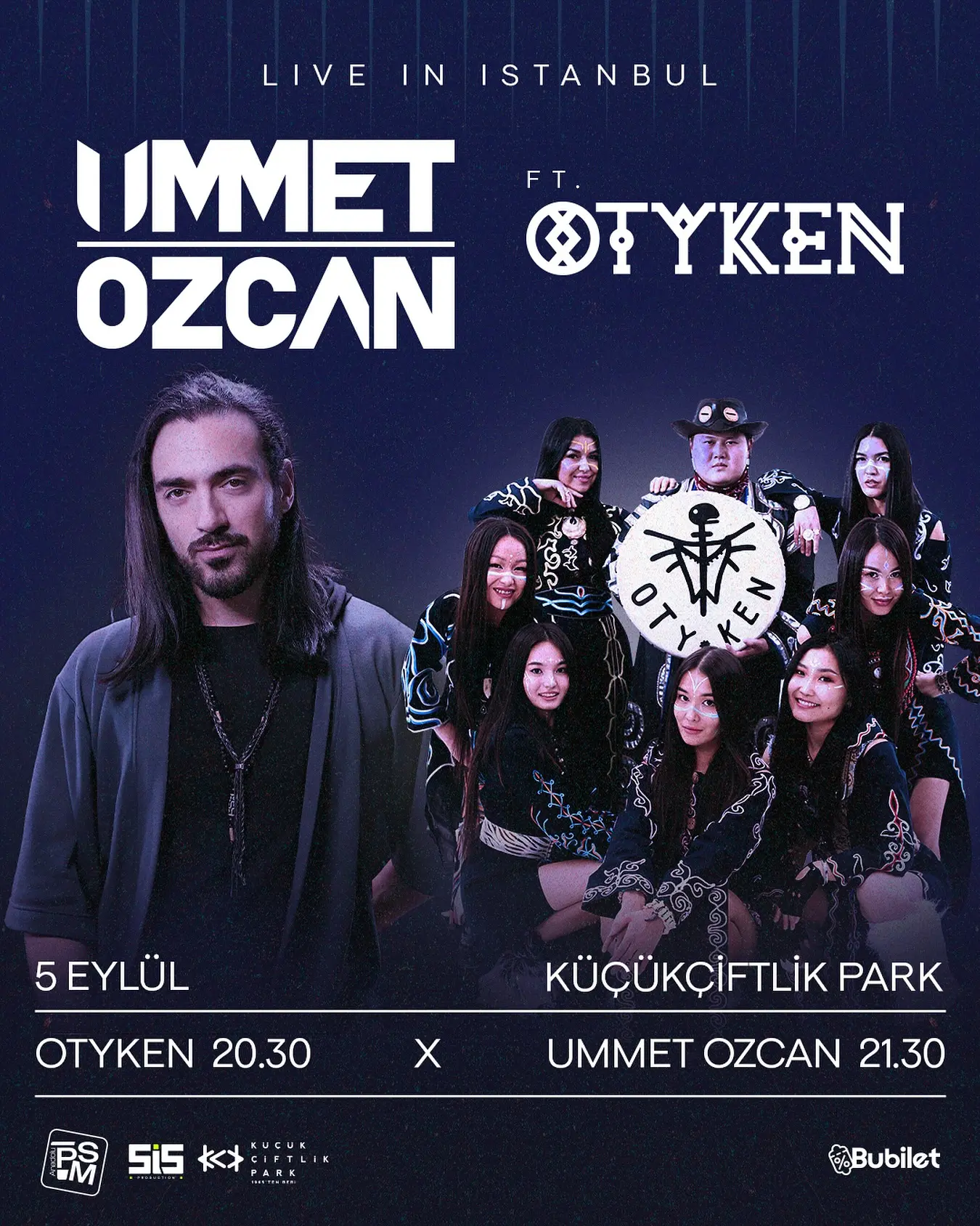 Istanbul Beats: Otyken & Ümmet Özcan Live Experience a night of pulsating electronic rhythms in Istanbul at KüçükÇiftlik Park. GoNow