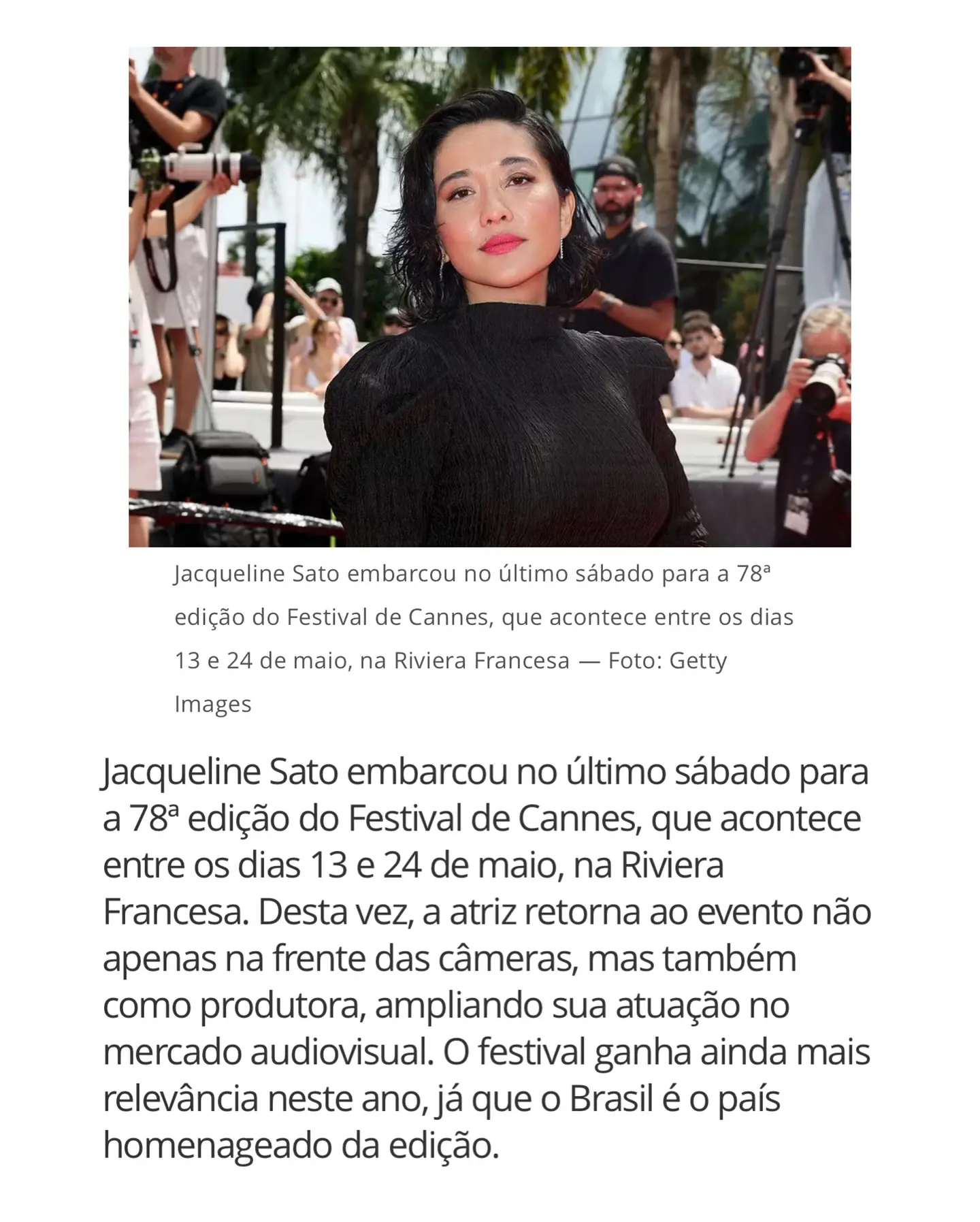 Jacqueline Sato Shines On Cannes Red Carpet