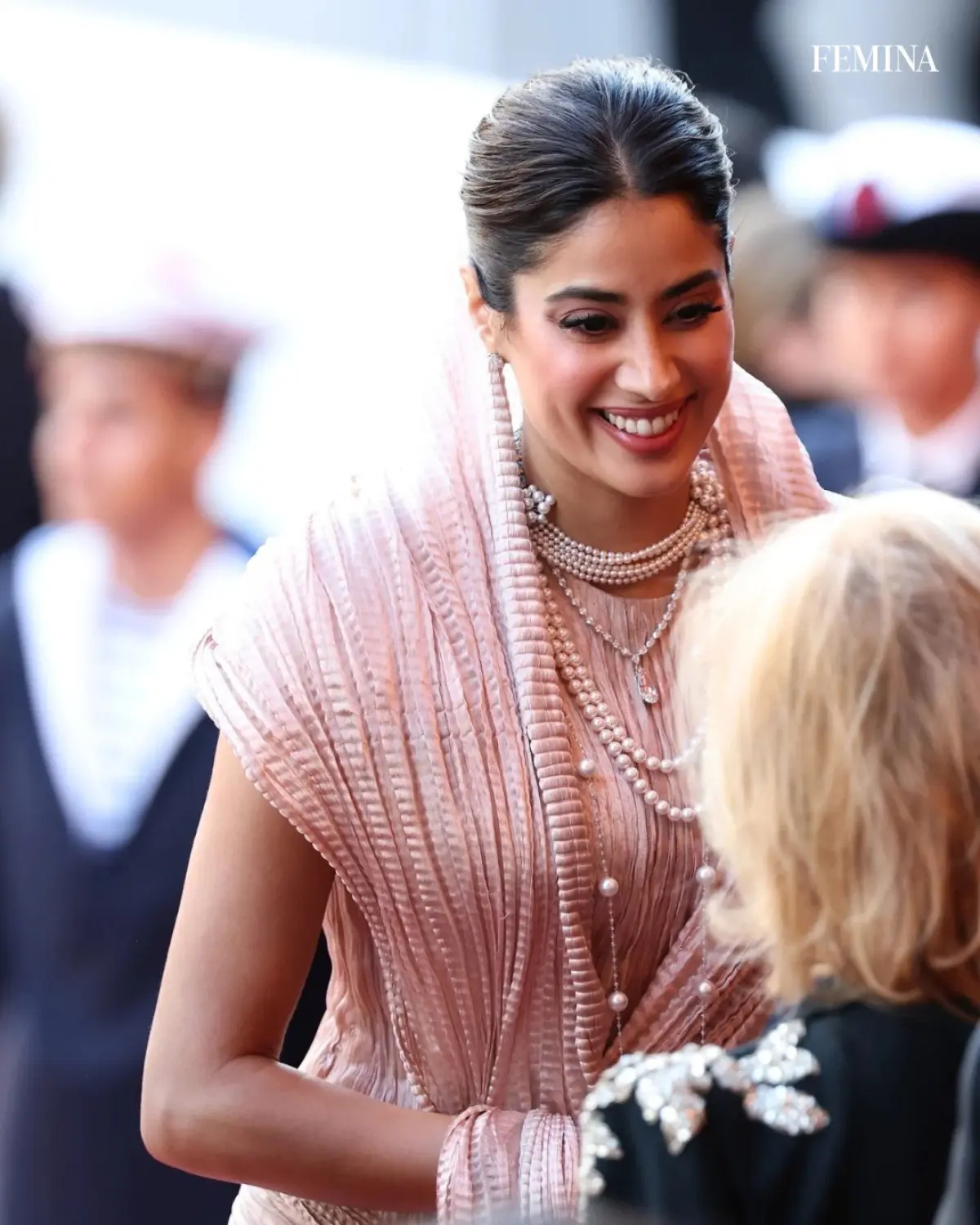 Janhvi Kapoor Stuns At Cannes In Custom Tarun Tahiliani Debuting during the film festival, her exquisite ensemble weaves heritage with modern chic.