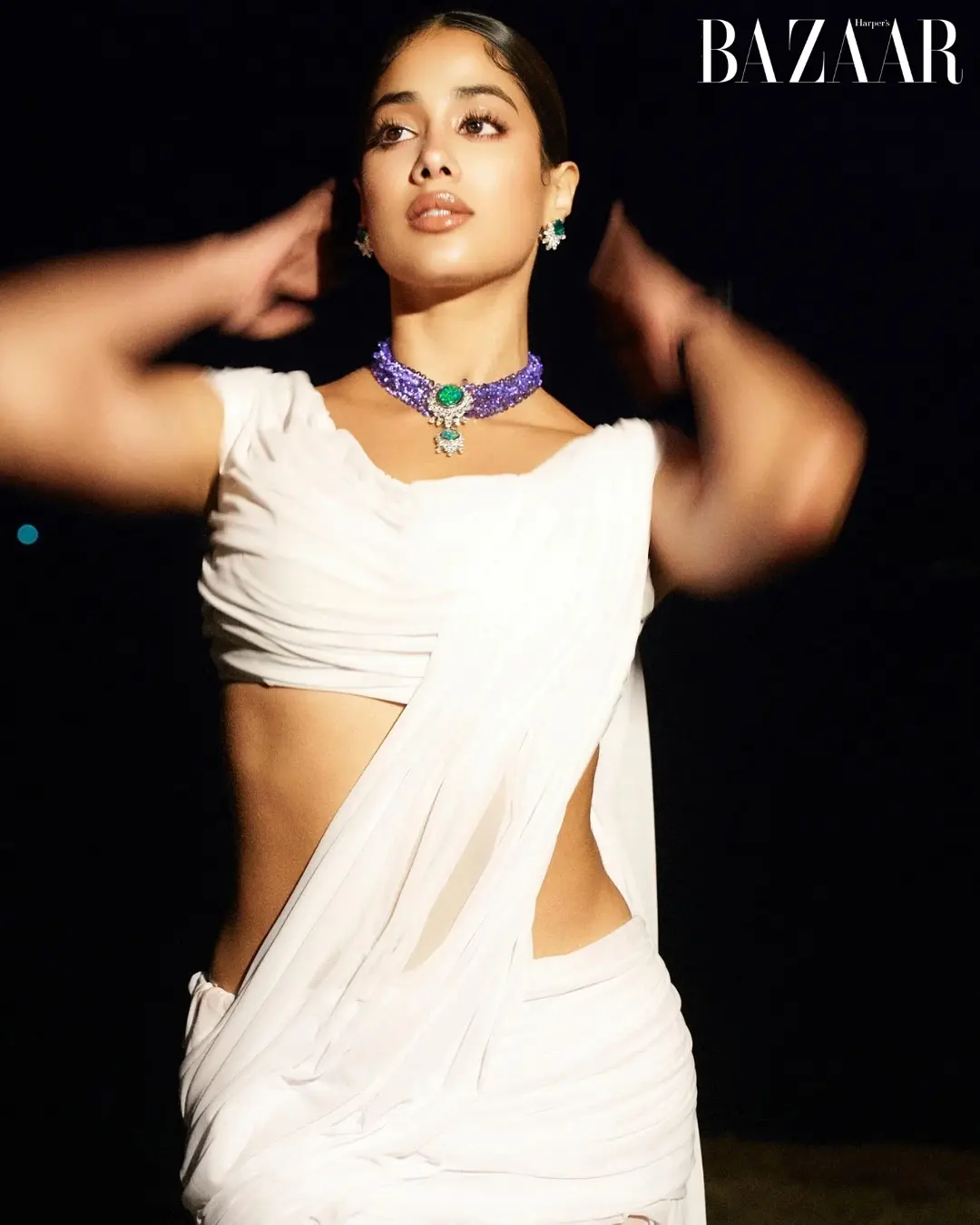 Janhvi Kapoor Stuns in Dripping Saree