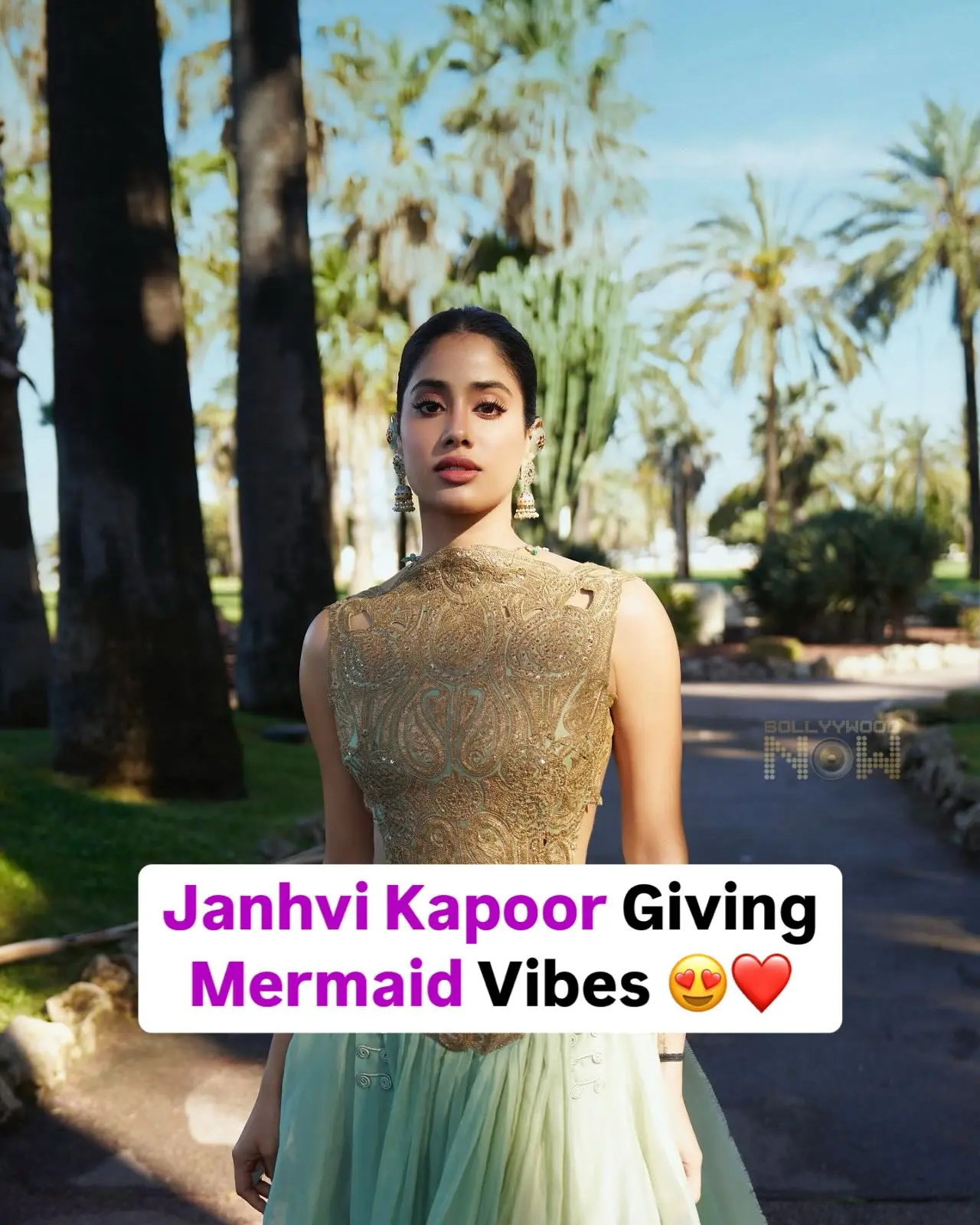 Janhvi Kapoor Stuns In Pistachio Gold Gown At Cannes 2025, Janhvi dazzles in a pistachio gold gown, defining elegance and bold style!