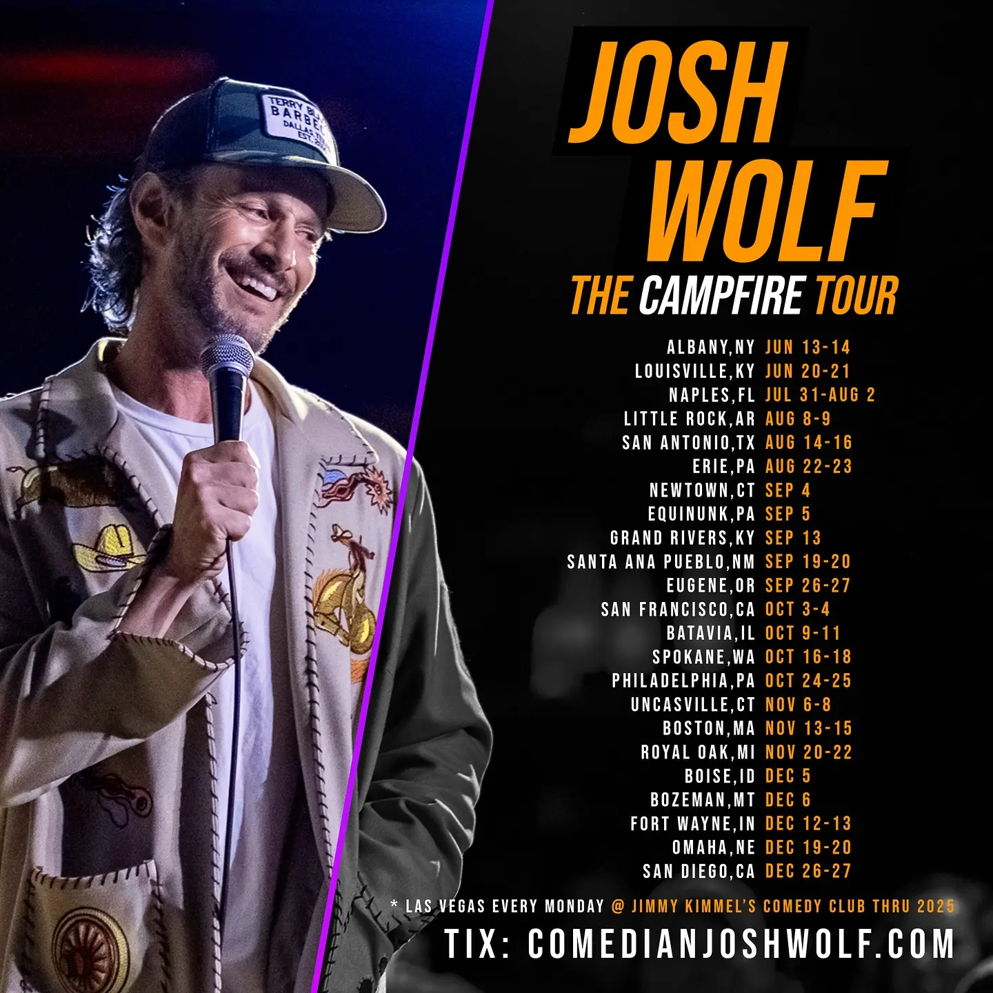 Josh Wolf Announces Tour Dates Hilarity on tour as comedian Josh Wolf hits the road with fresh material and surprises!!!