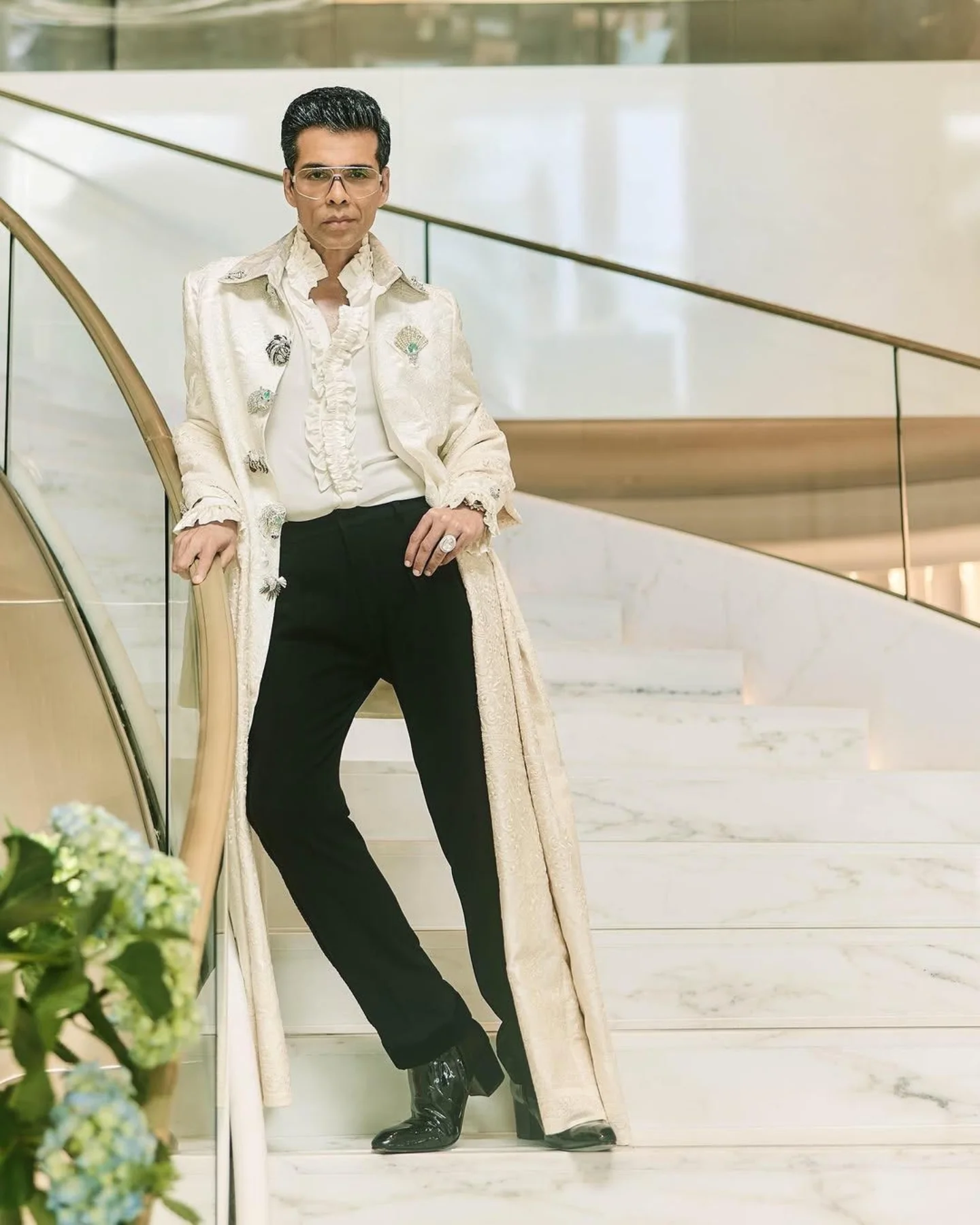 Karan Johar’s Bold Cannes Debut Filmfare spotlights Karan Johar's daring, bold fashion debut at Cannes, redefining style.!