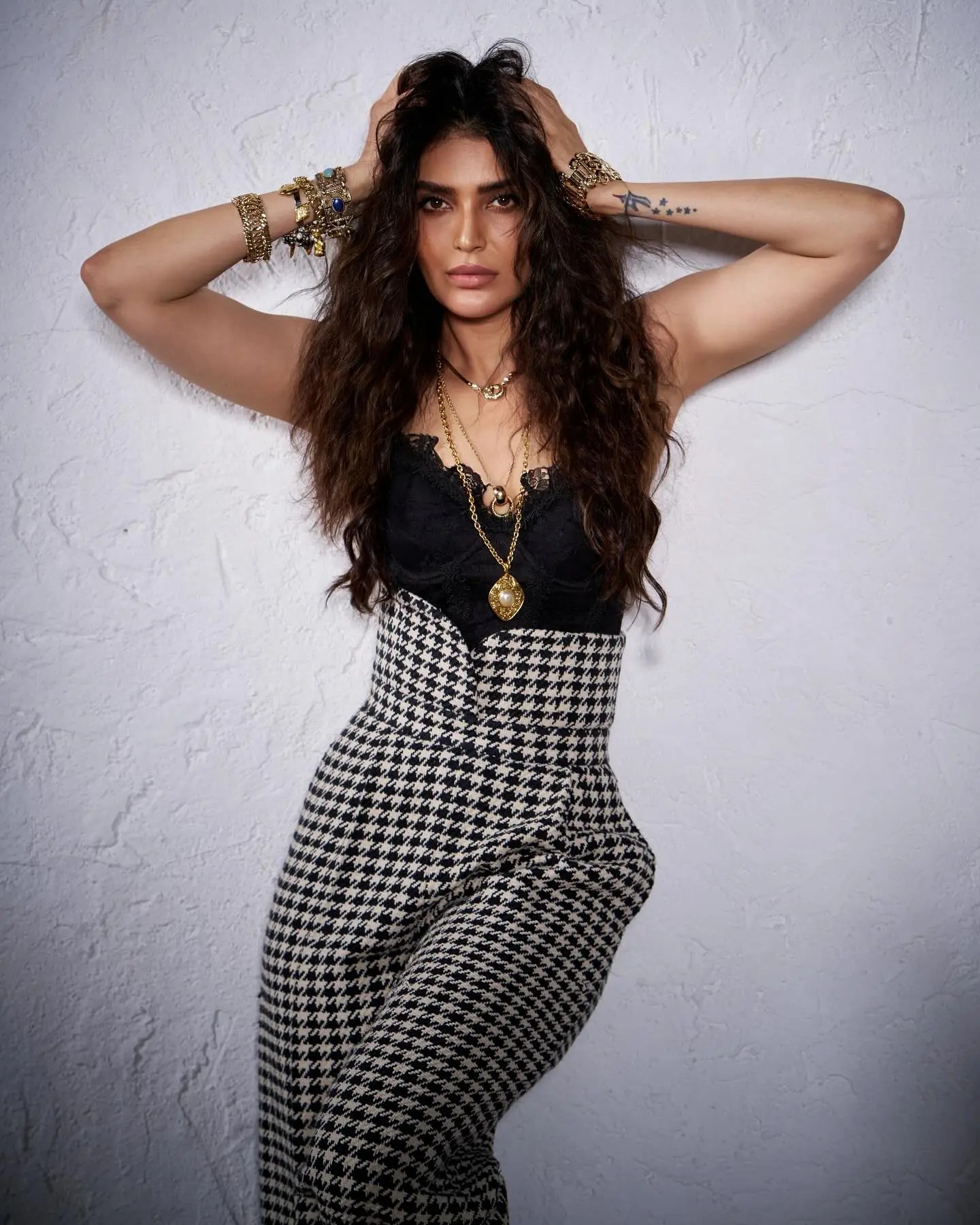 Karishma Tanna Stuns In Black And White Look Monochrome magic on display: Karishma Tanna exudes elegance in a striking black white look