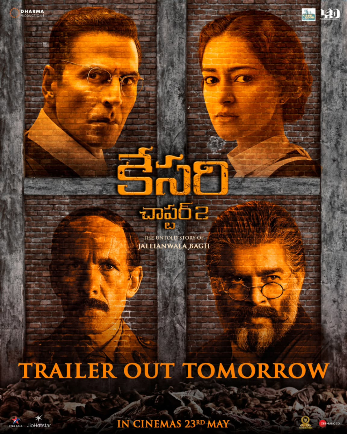 Kesari Chapter 2 Telugu Trailer Arrives Tomorrow Await the fiery battle for justice in Telugu as Kesari Chapter 2 hits cinemas on May 23.!!