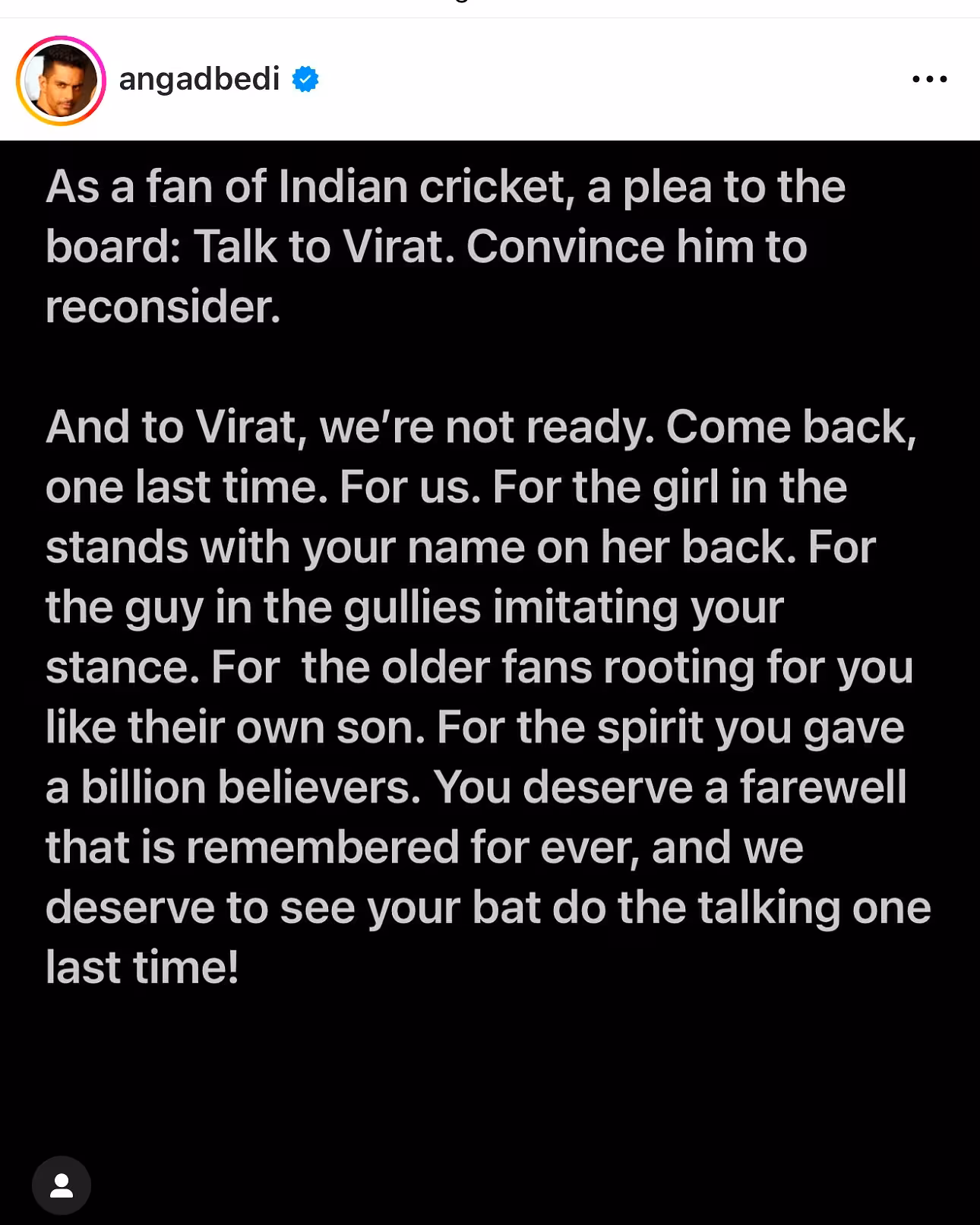Kohli’s Test Retirement Sparks Emotional Plea