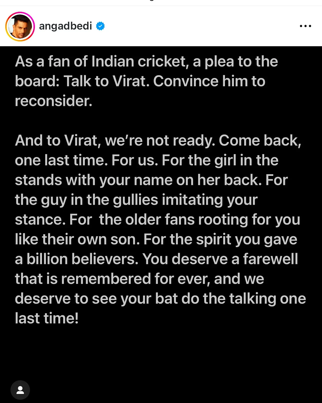 Kohli’s Test Retirement Sparks Emotional Plea