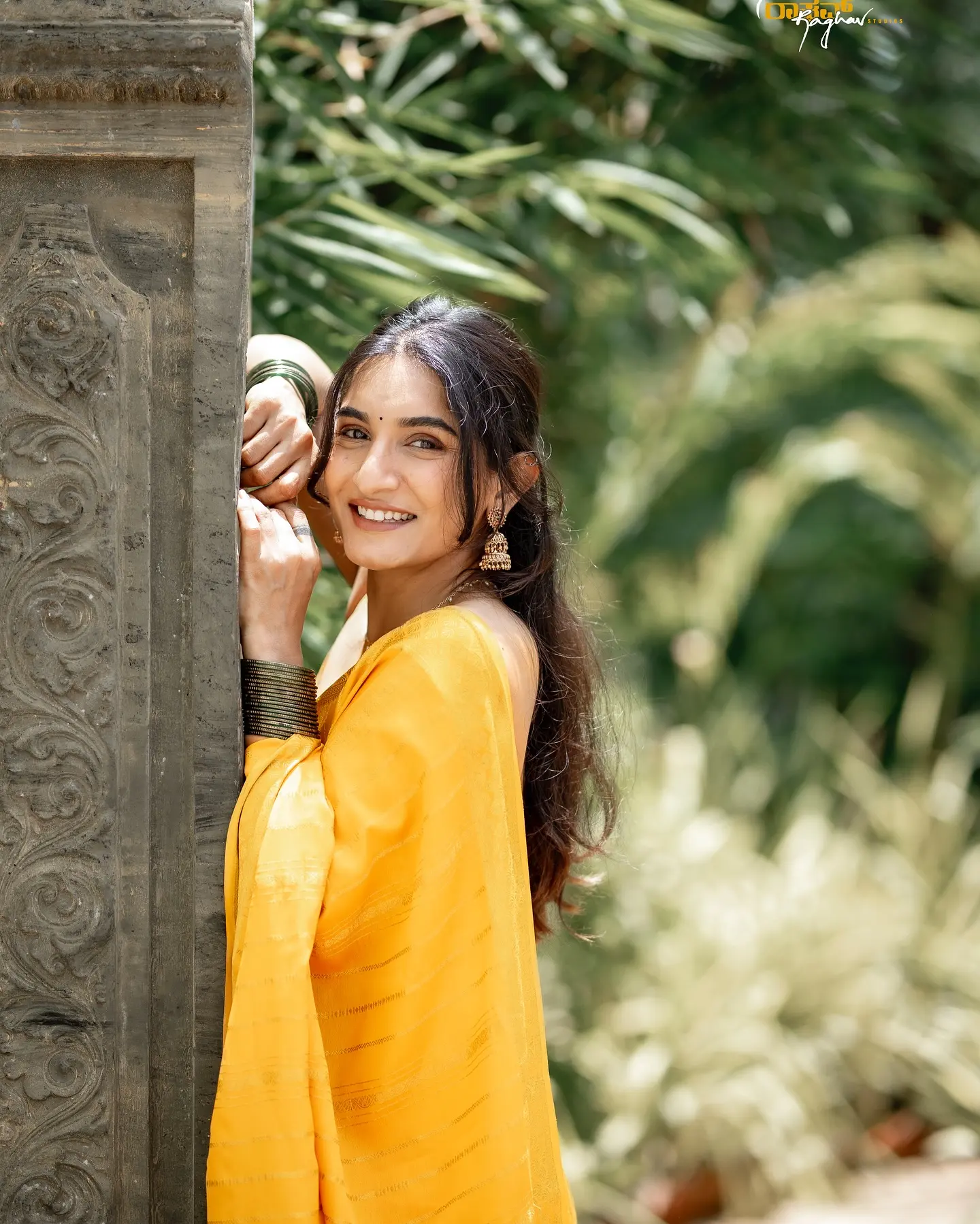 Krishi Thapanda Stuns In Traditional Saree Look