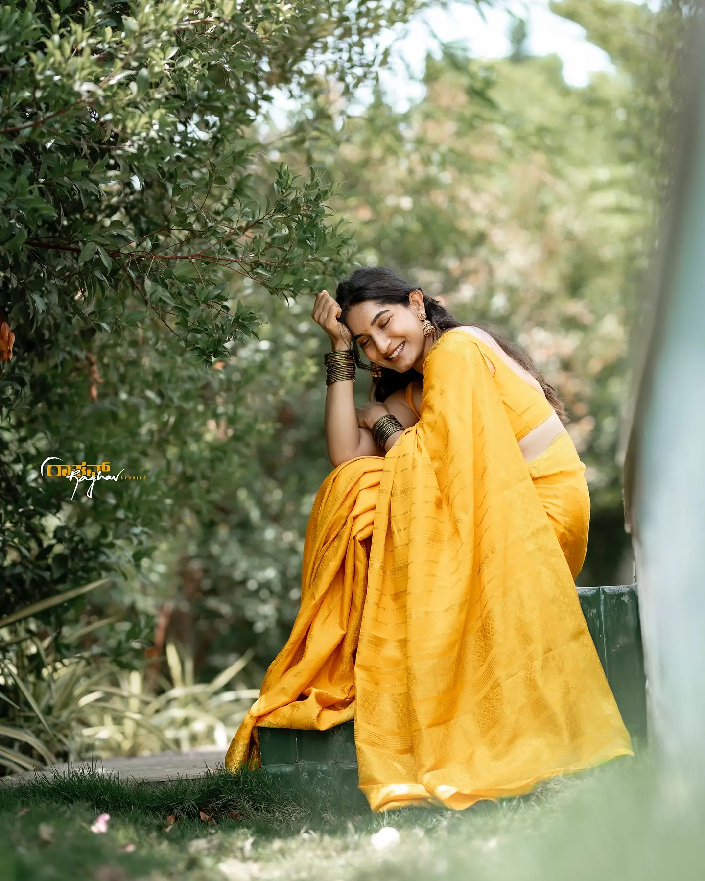 Krishi Thapanda Stuns In Traditional Saree Look