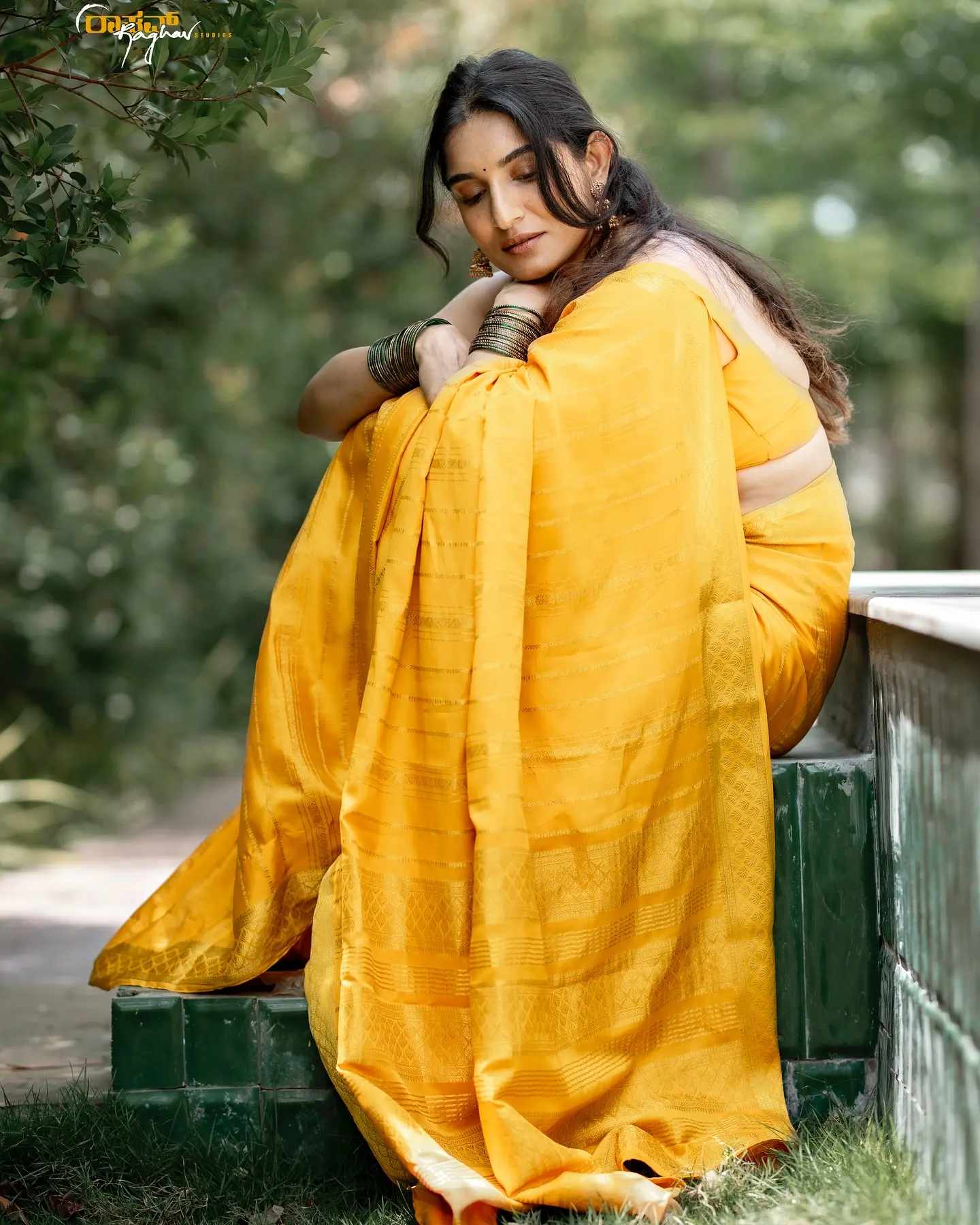 Krishi Thapanda Stuns In Traditional Saree Look
