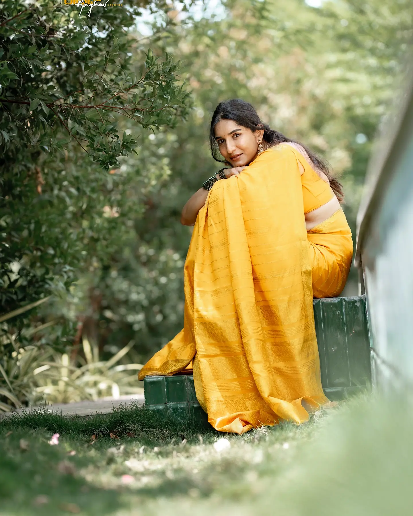 Krishi Thapanda Stuns In Traditional Saree Look