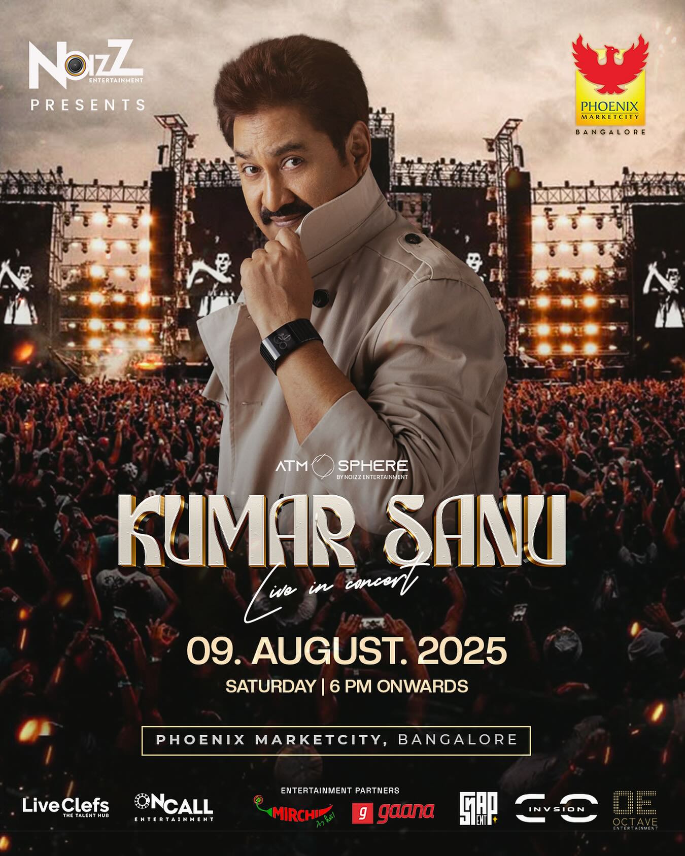 Kumar Sanu Live At Phoenix Marketcity Experience an unforgettable evening of music as the legend lights up Whitefield on August 9.